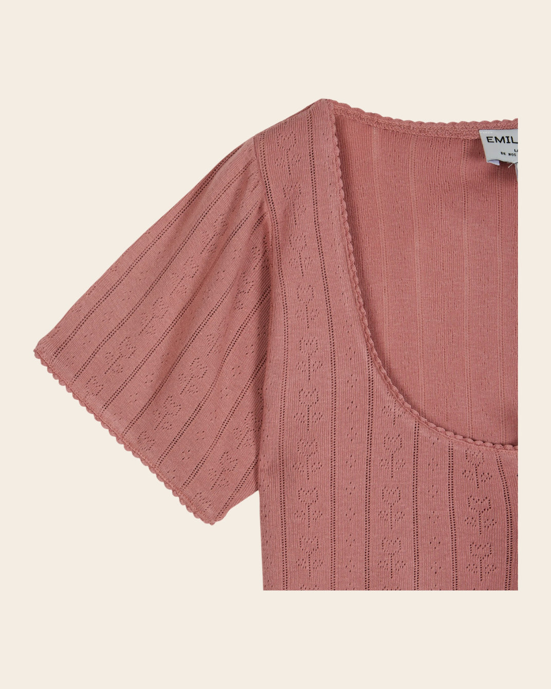 T-shirt - Pointelle modal rose
