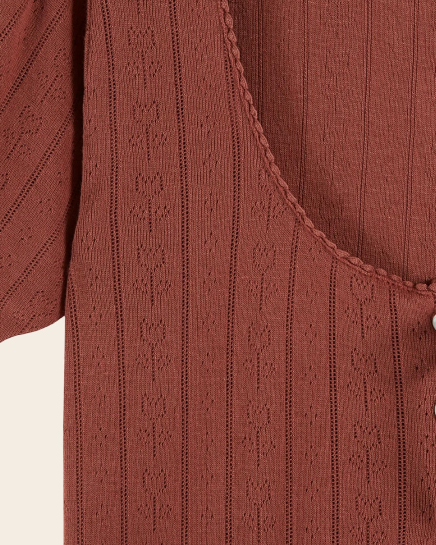 T-shirt - Pointelle modal sienne