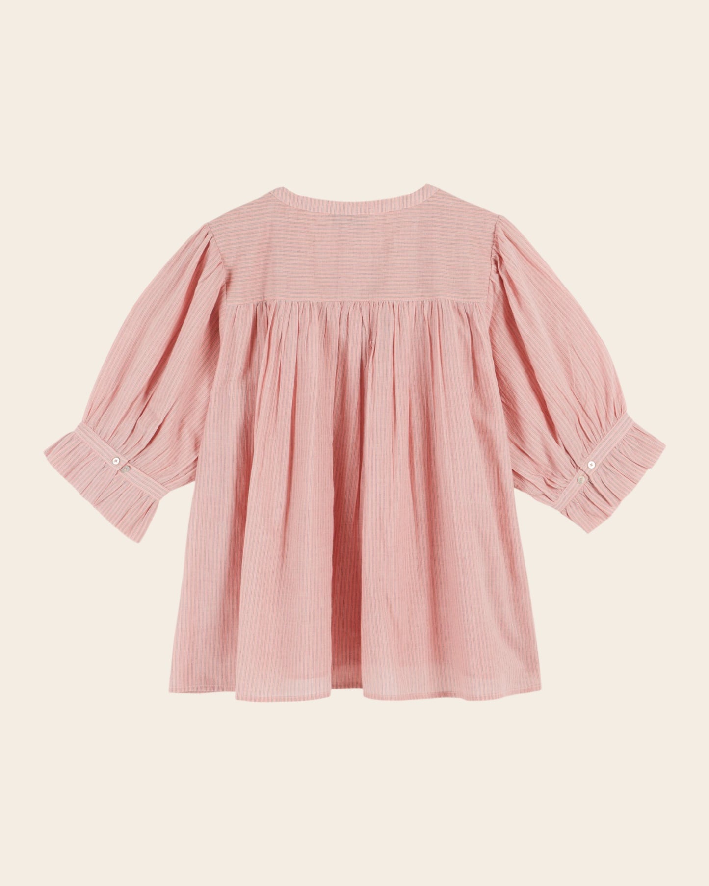 Blouse - Khadi rayé rose