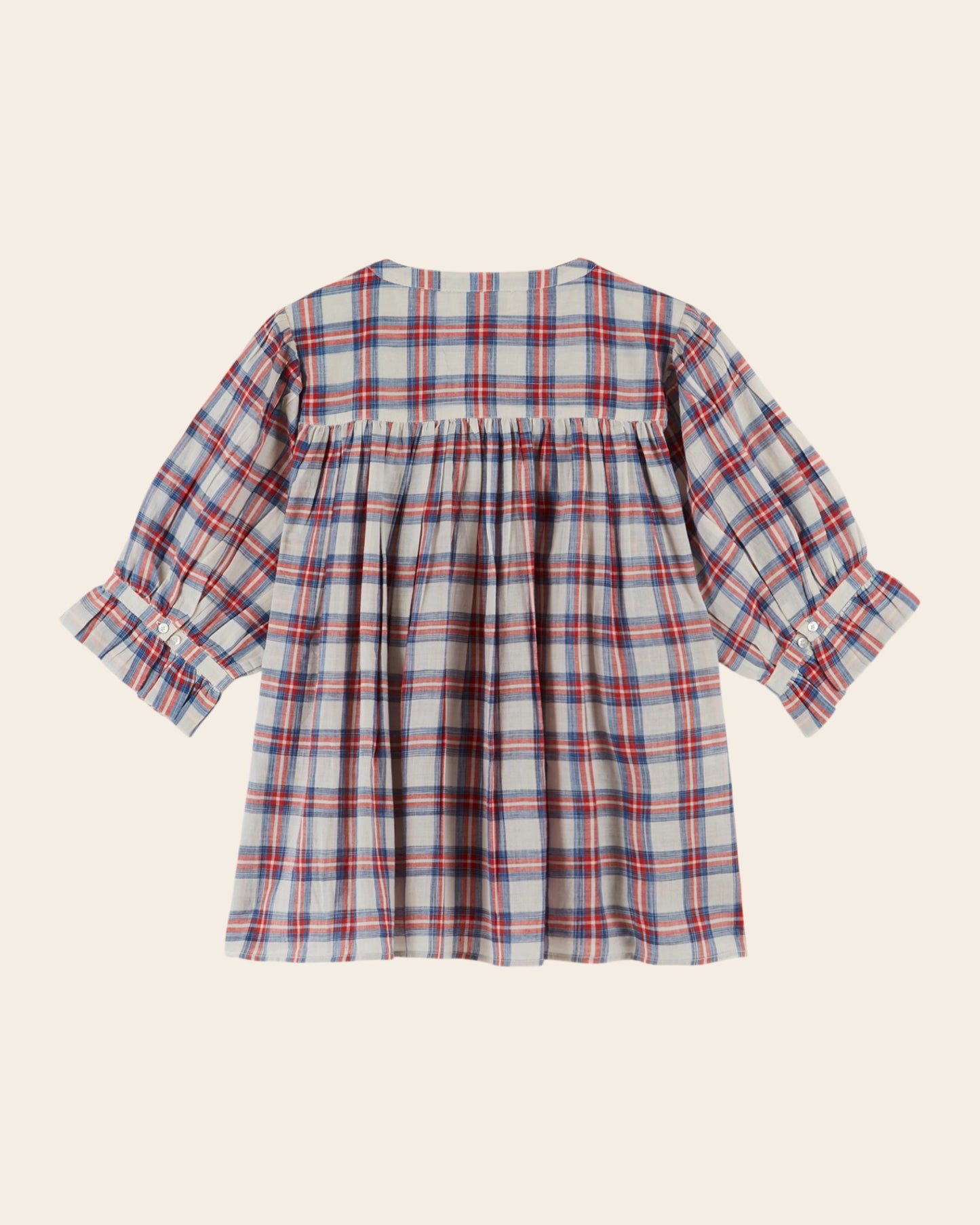 Blouse - Carreaux khadi écru