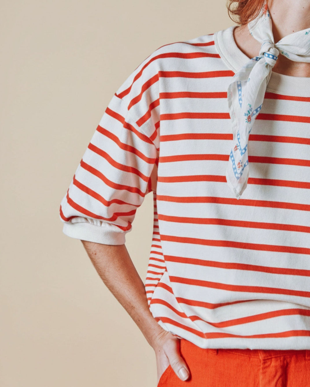 Sweat - Marinière rouge