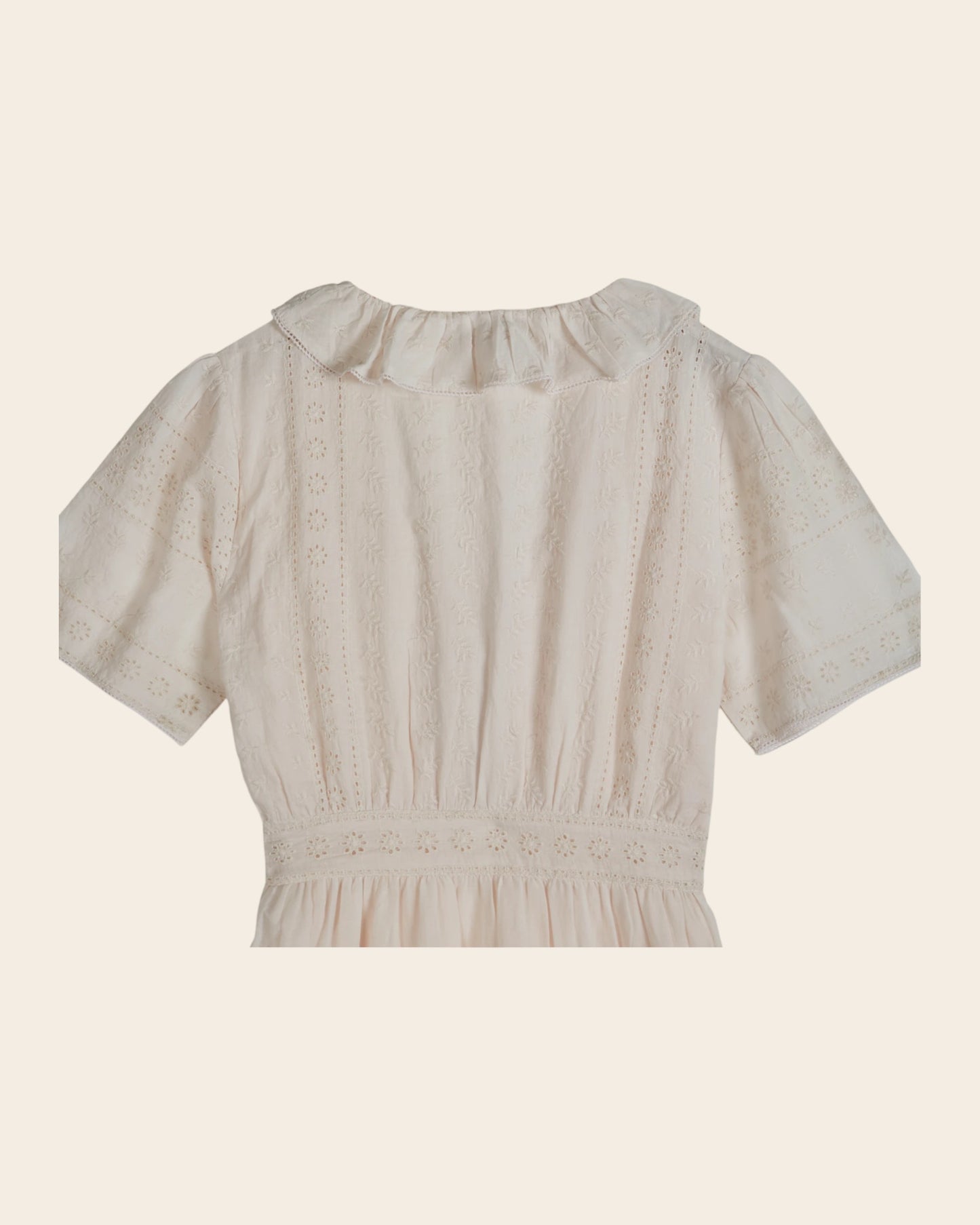 Robe midi - Broderie crème