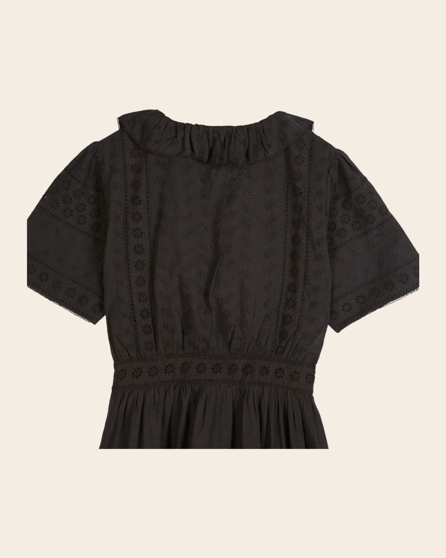 Robe midi - Brodée noir