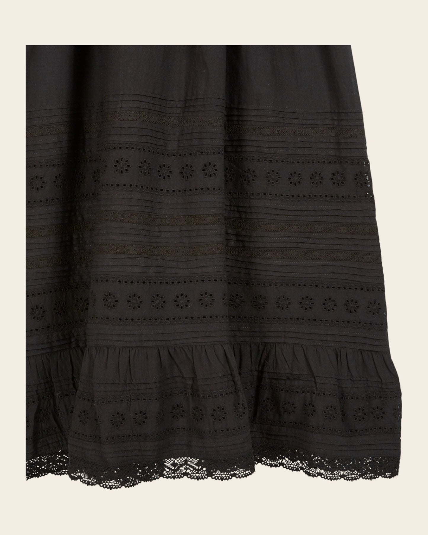 Robe midi - Brodée noir