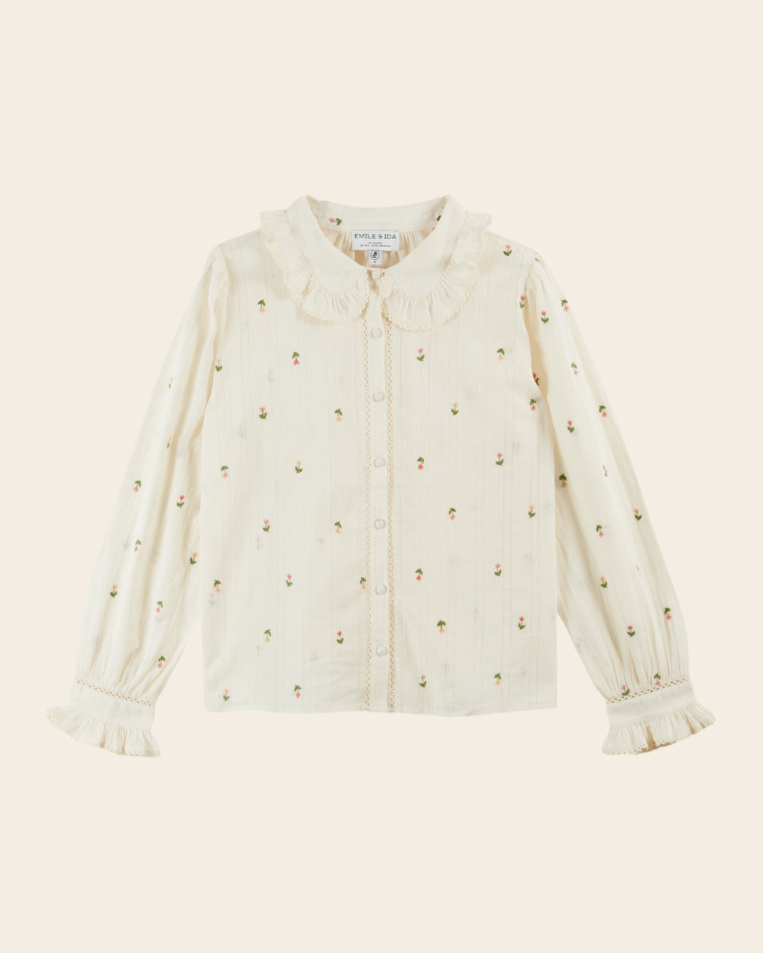 Blouse - Brodé tulipe écru