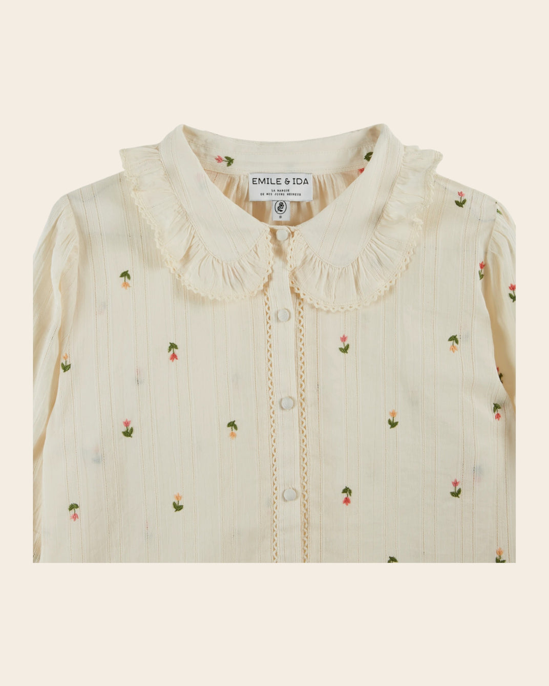 Blouse - Brodé tulipe écru