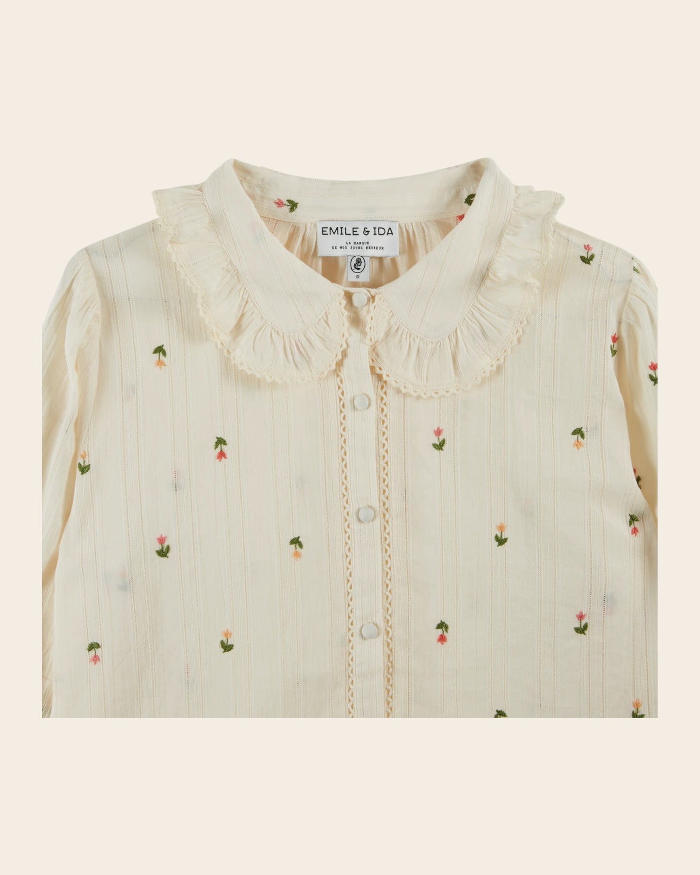 Blouse - Brodé tulipe écru