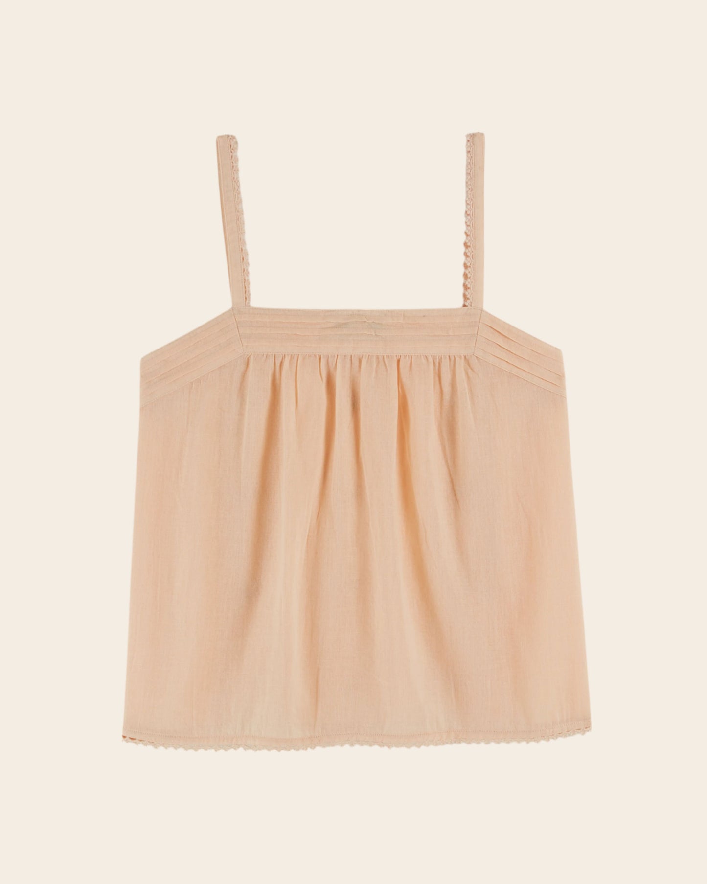 Top - Dentelle brodé abricot