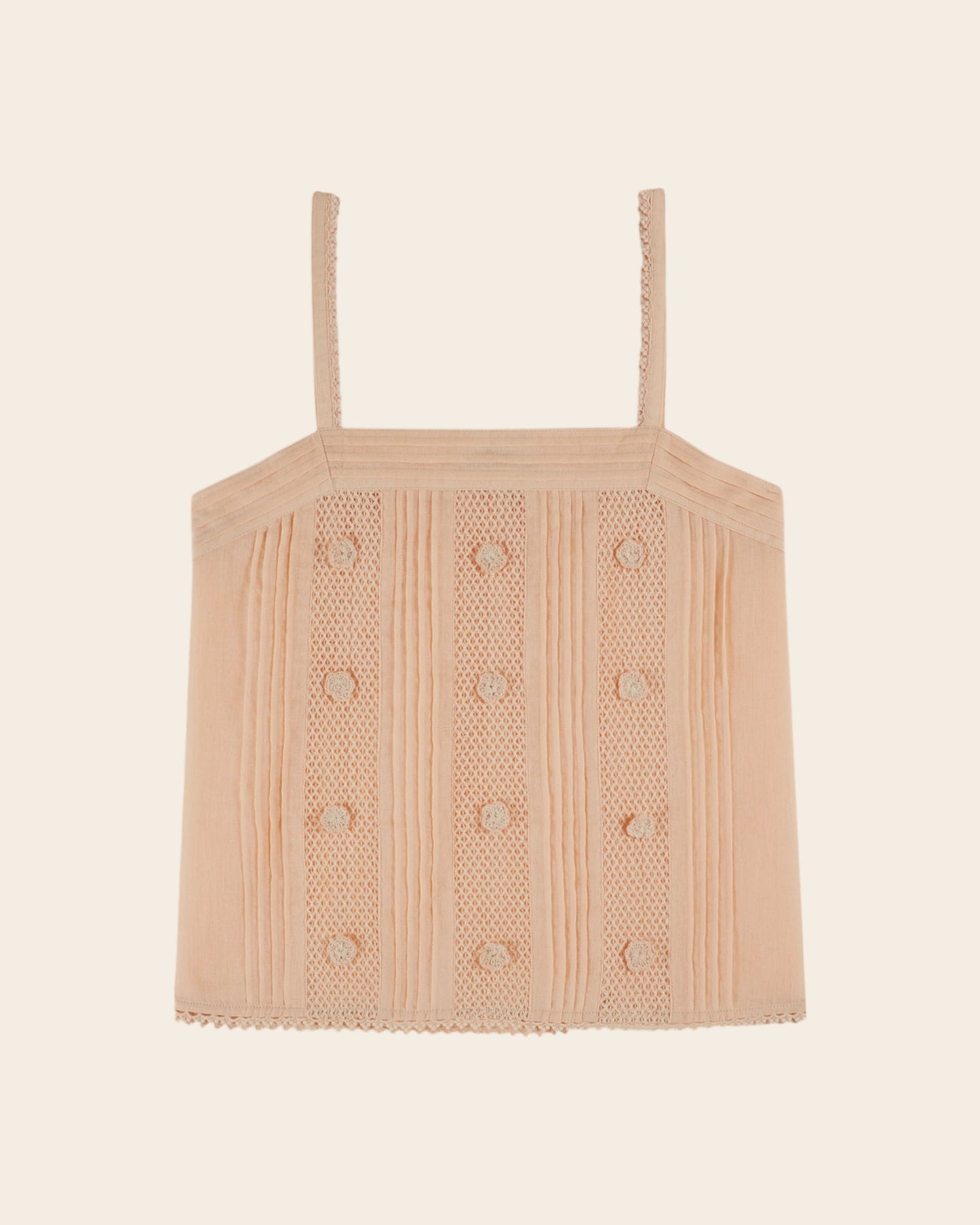 Top - Dentelle brodé abricot