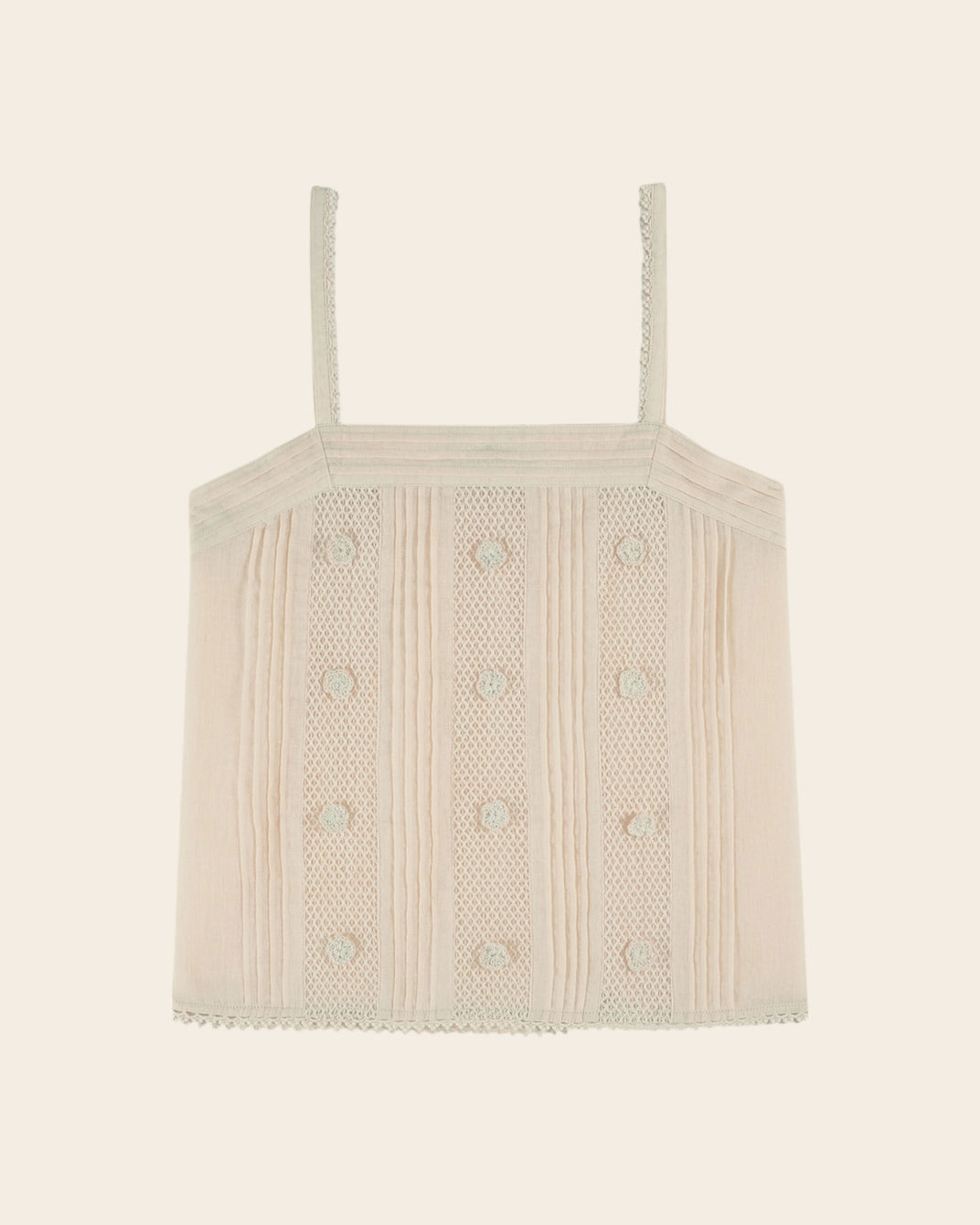 Top - Dentelle brodé crème