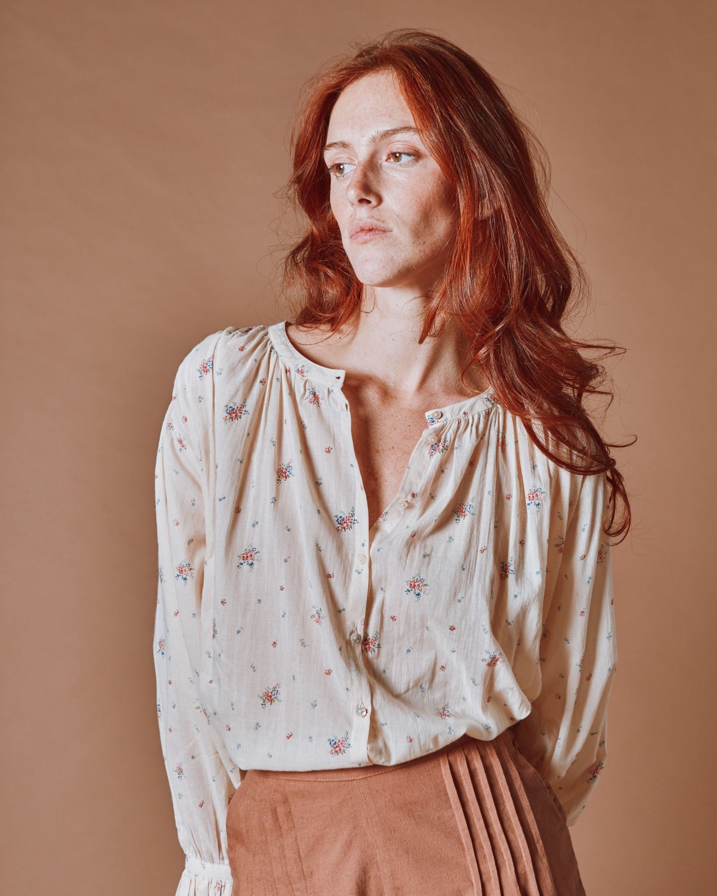 Blouse - Fleurie vintage crème