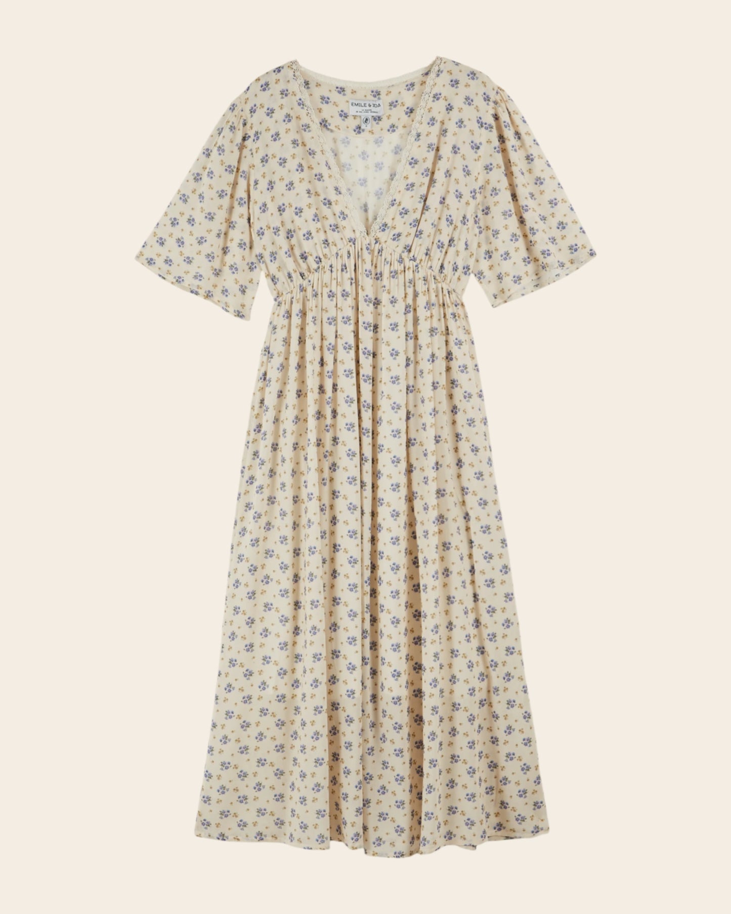 Robe longue - Fleuri bleuet