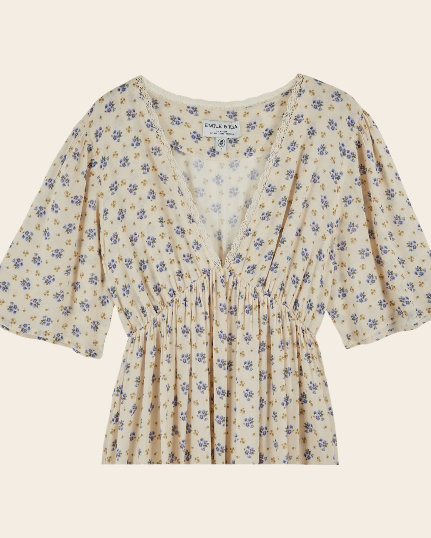 Robe longue - Fleuri bleuet