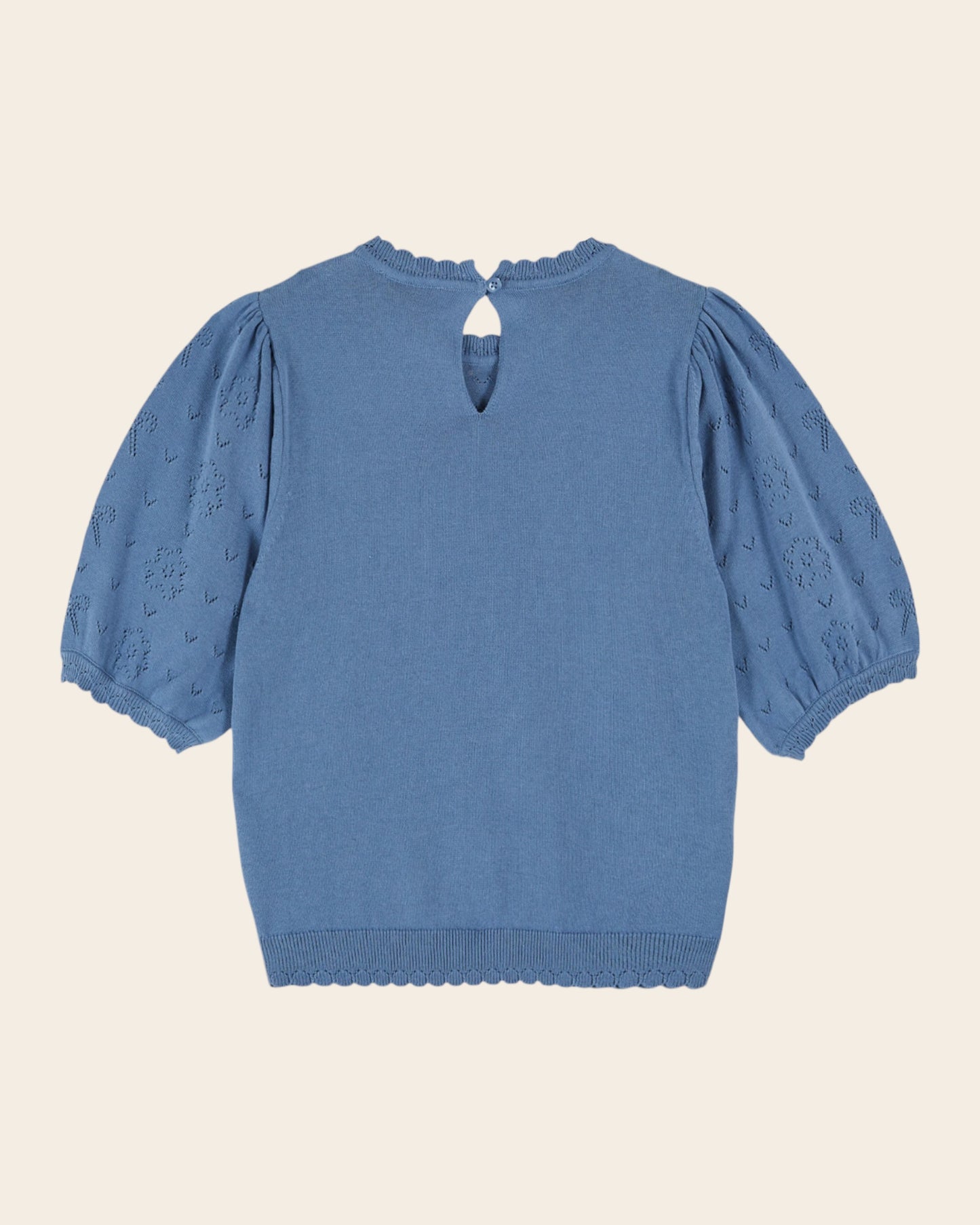 Pull - Ajouré noeud bleu
