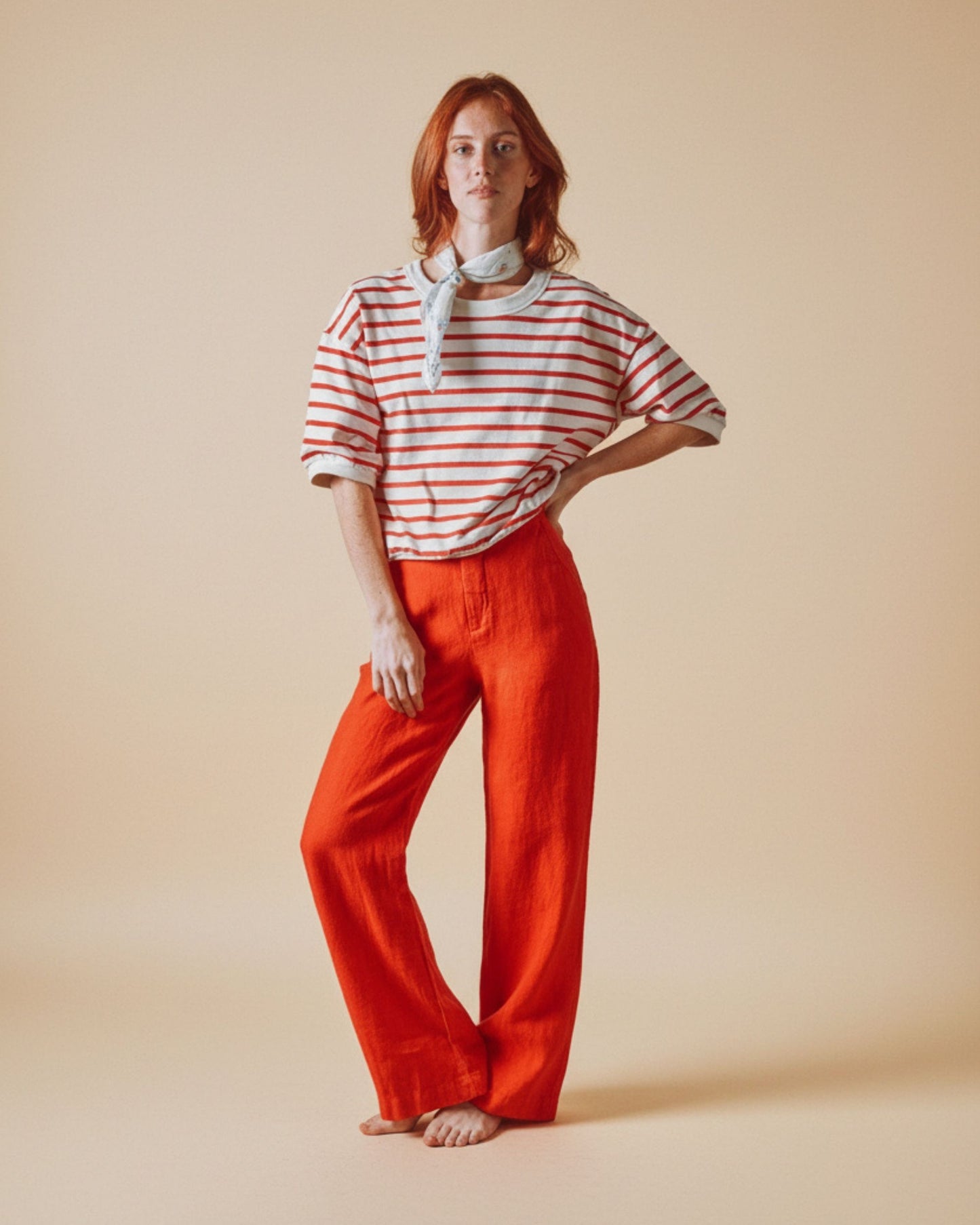 Pantalon - Lin rouge