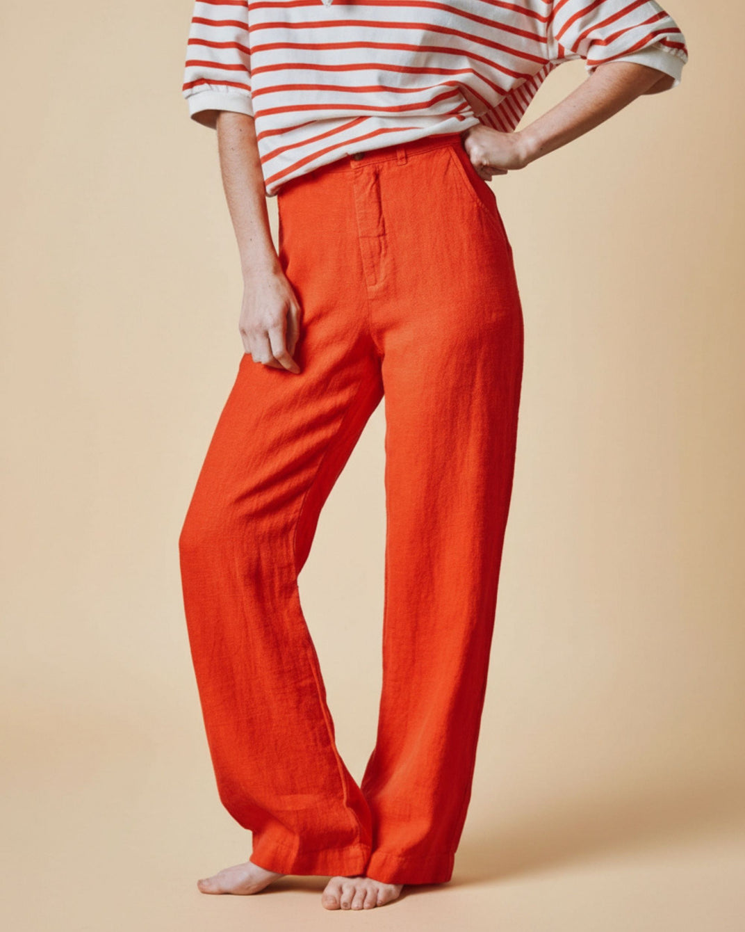 Pantalon - Lin rouge