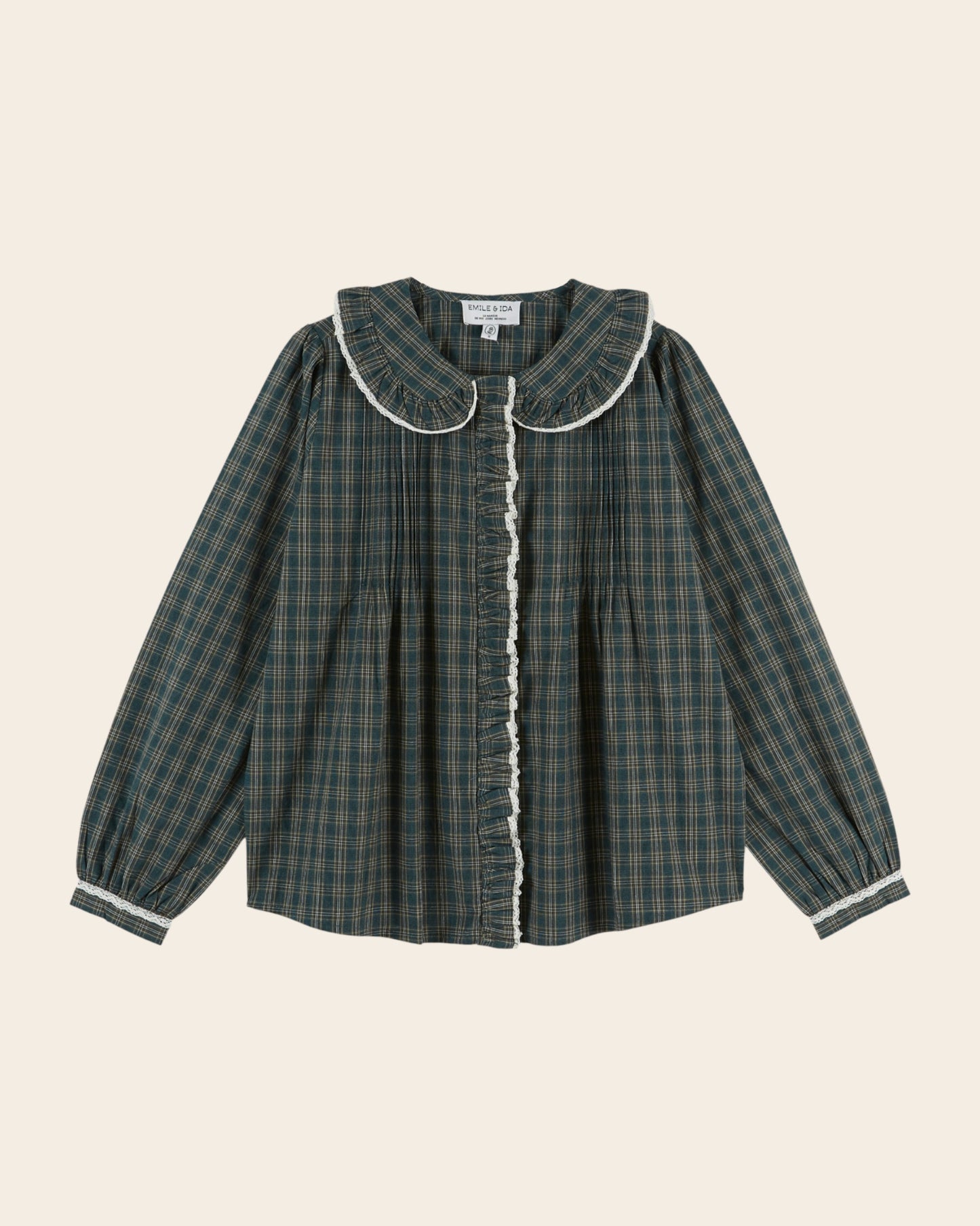 Blouse - Plissée carreaux forêt