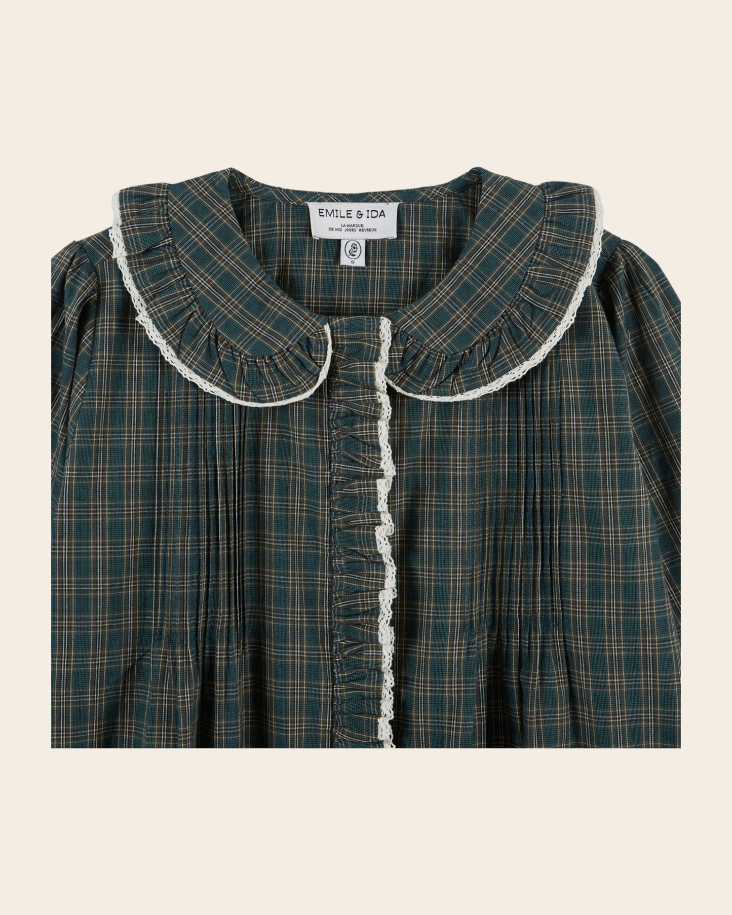 Blouse - Plissée carreaux forêt