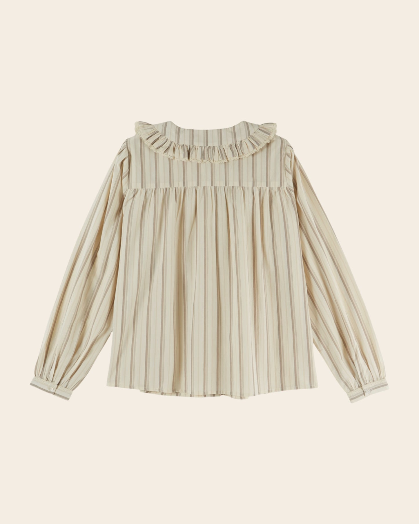 Blouse - Plissée rayures beige