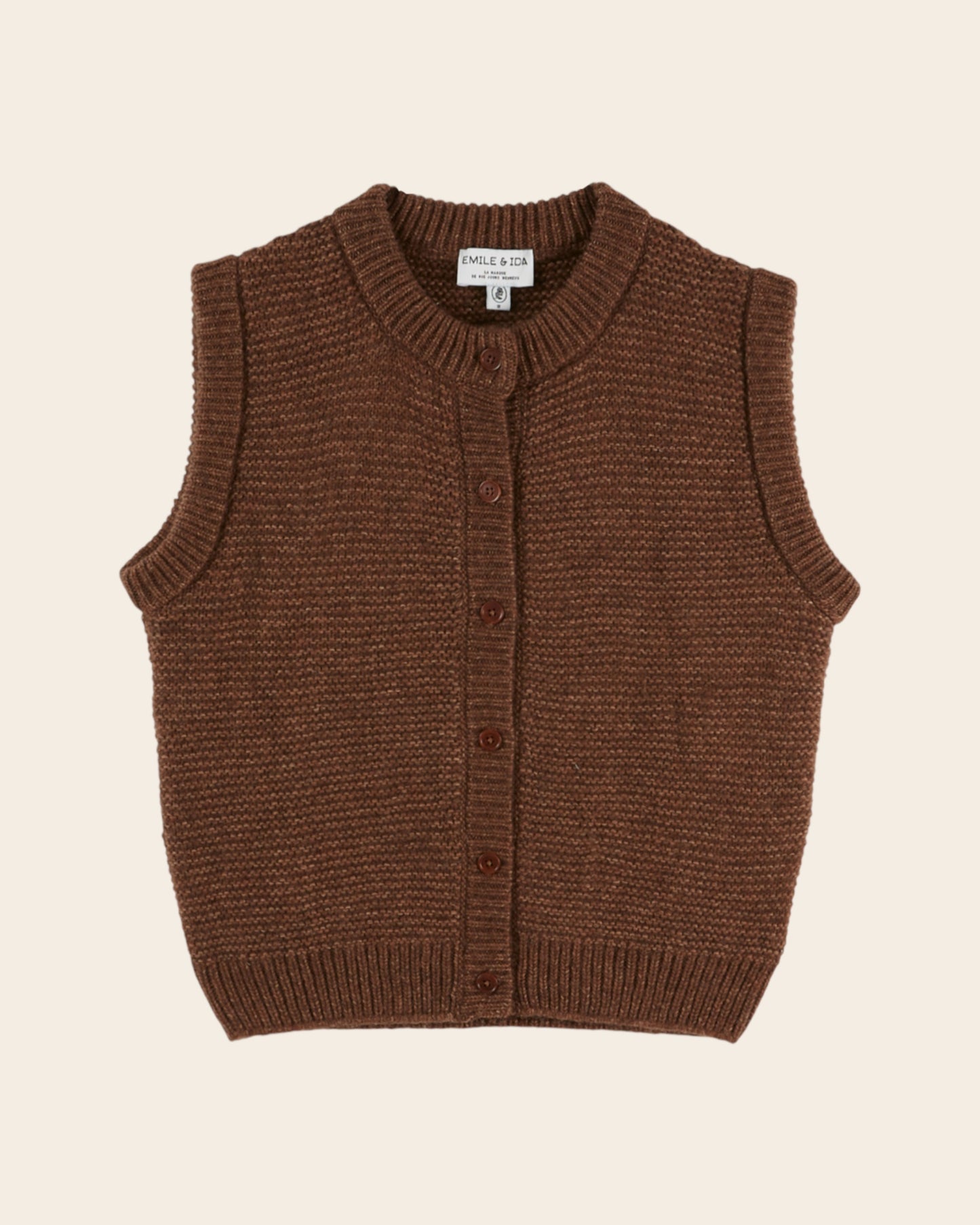Cardigan sans manches - Marron
