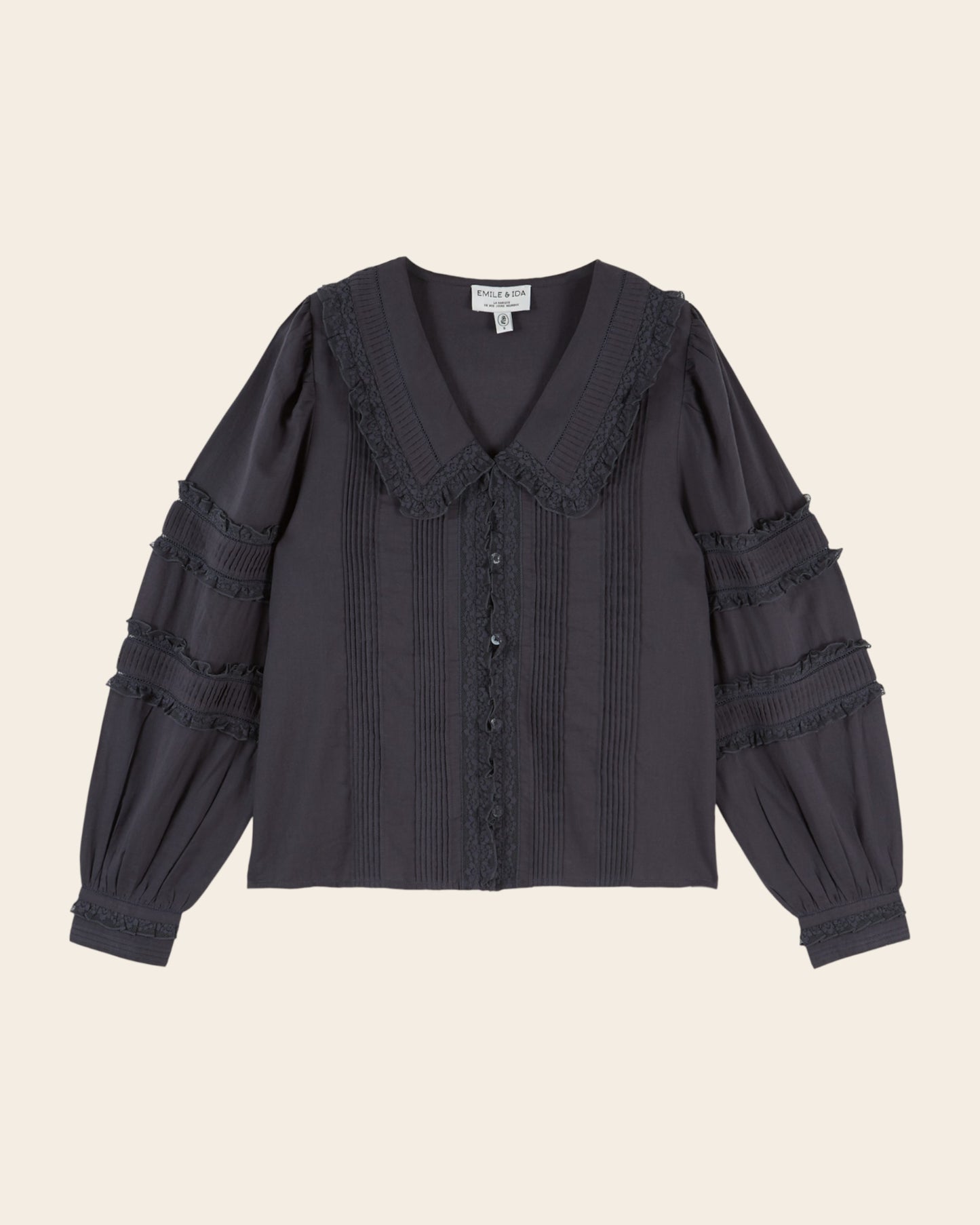 Blouse - Dentelle gris anthracite