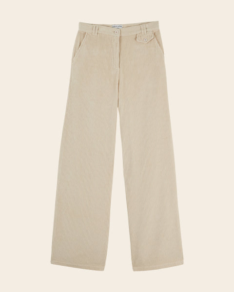 Pantalon - Velours cotelé crème