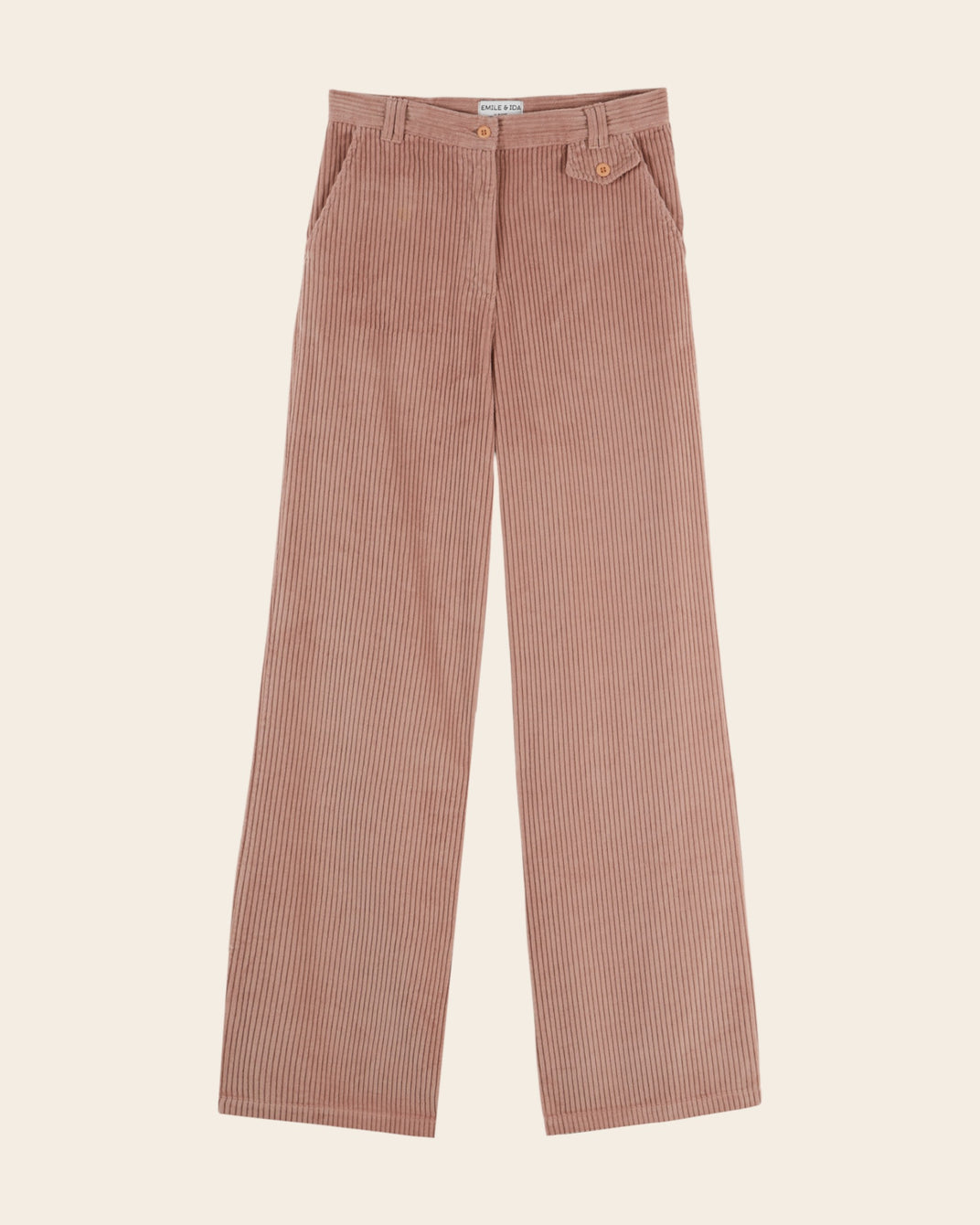 Pantalon - Velours cotelé vieux rose