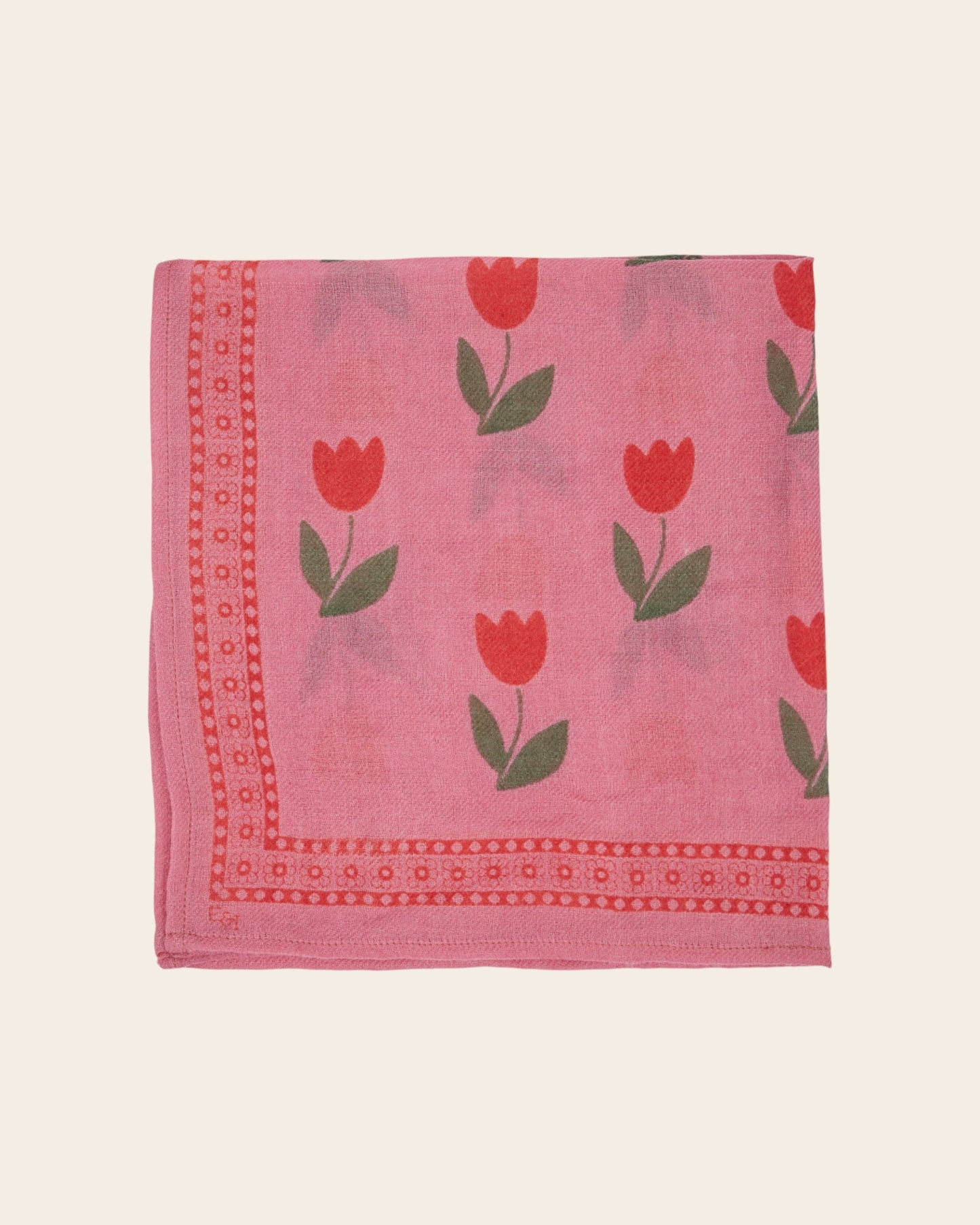 Petit foulard - Rose tulipes