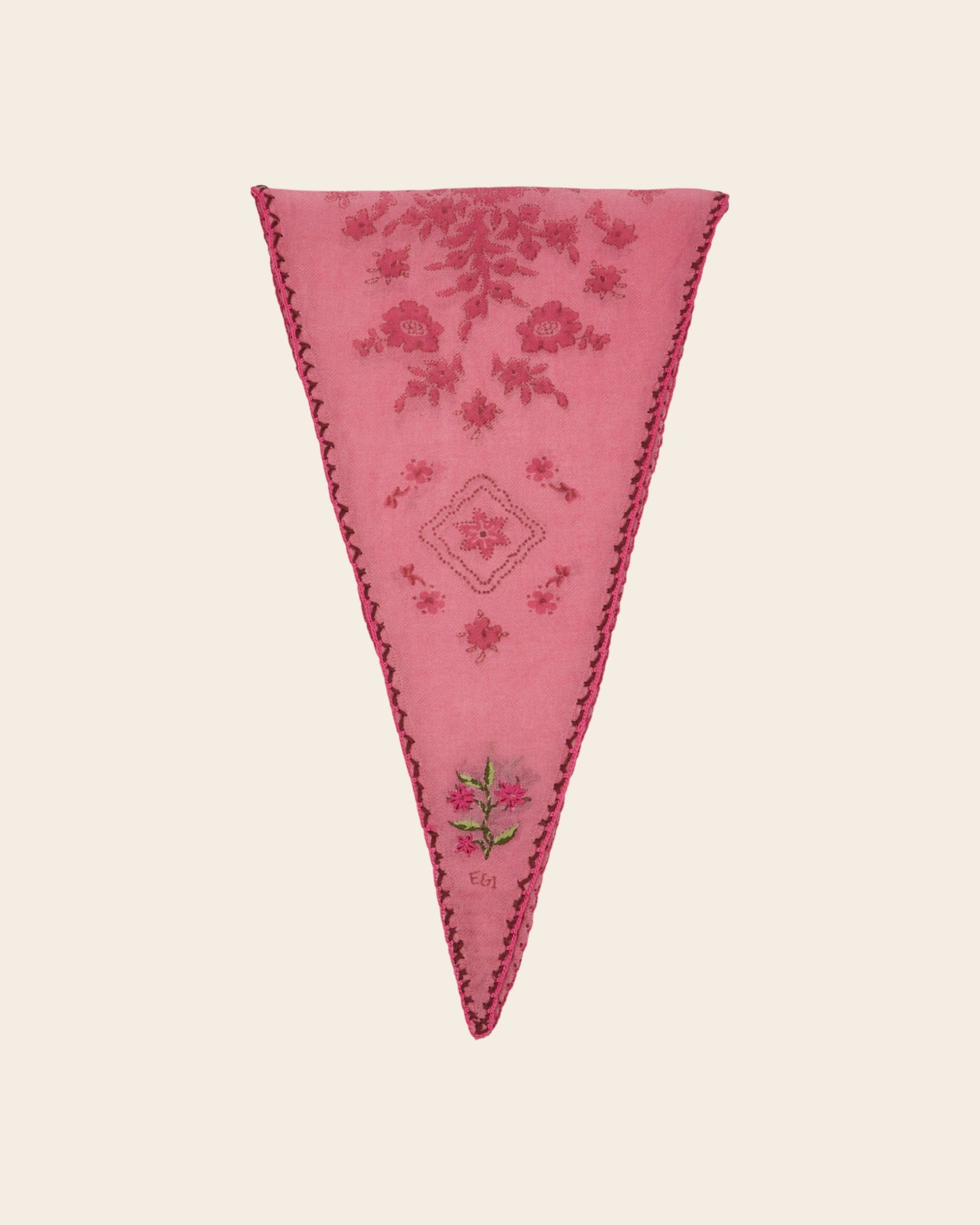 Foulard à nouer - Rose fleuri