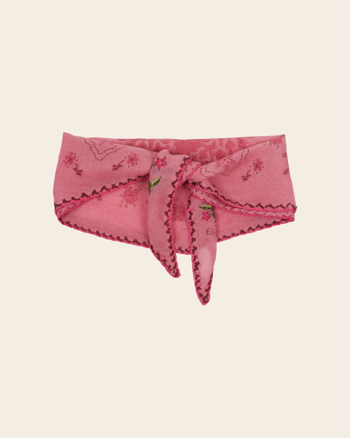 Foulard à nouer - Rose fleuri