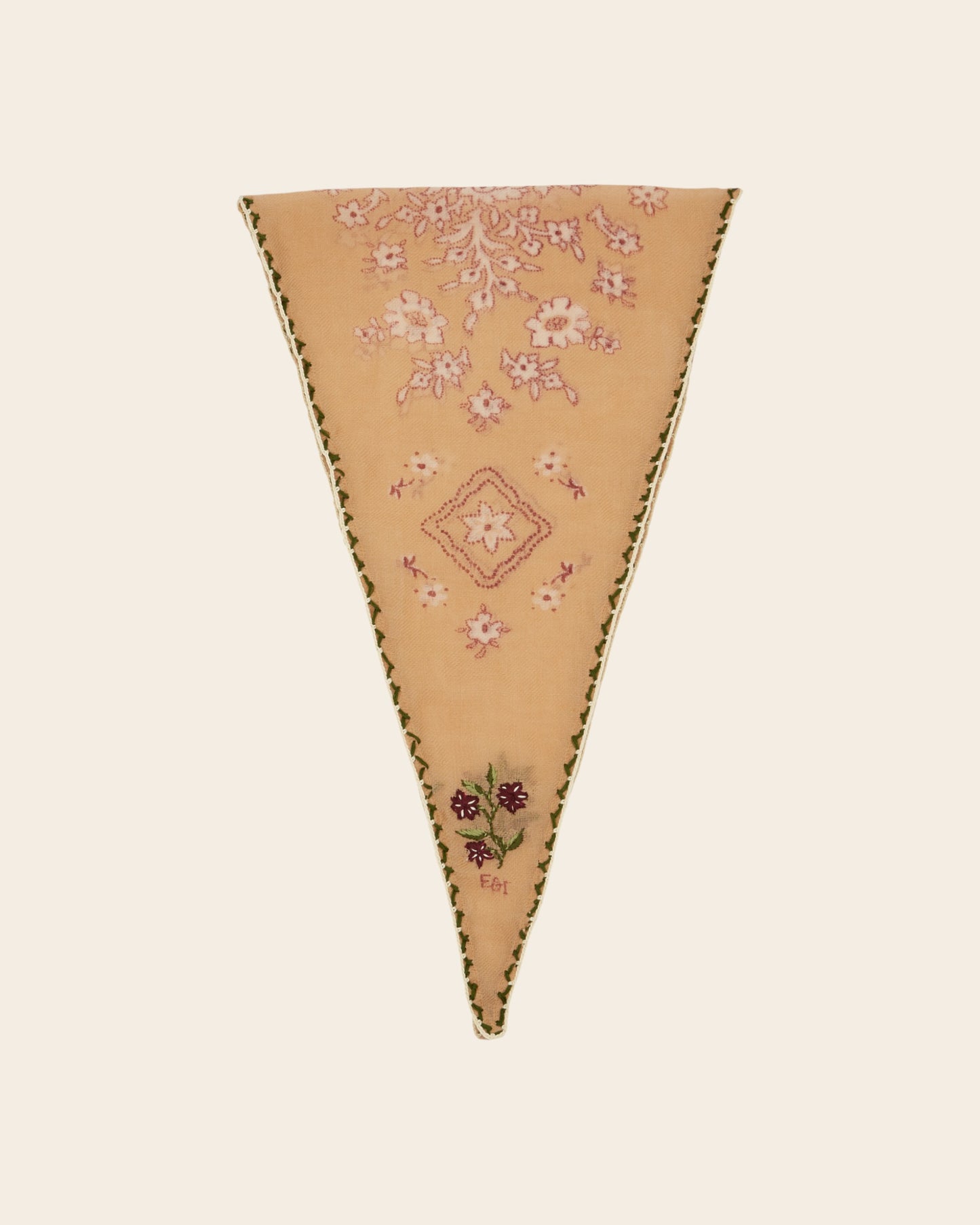 Foulard à nouer - Beige fleuri