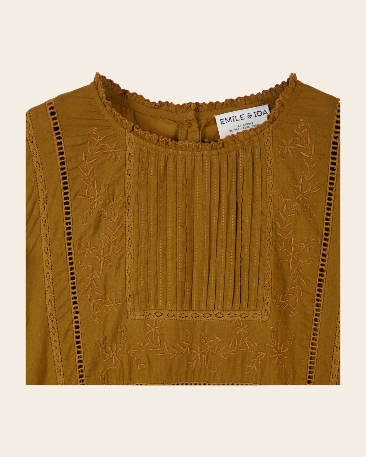 Blouse - Vintage brodée olive