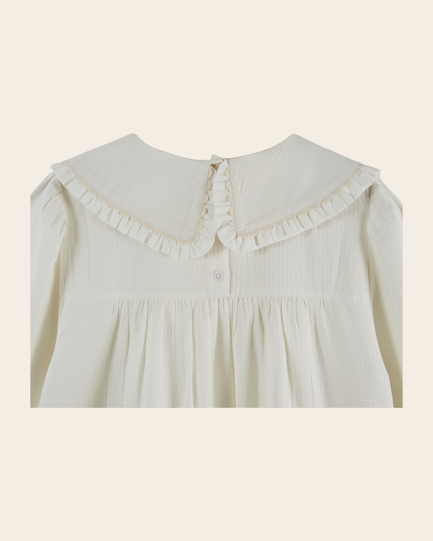 Blouse - Grand col brodé point de croix écru