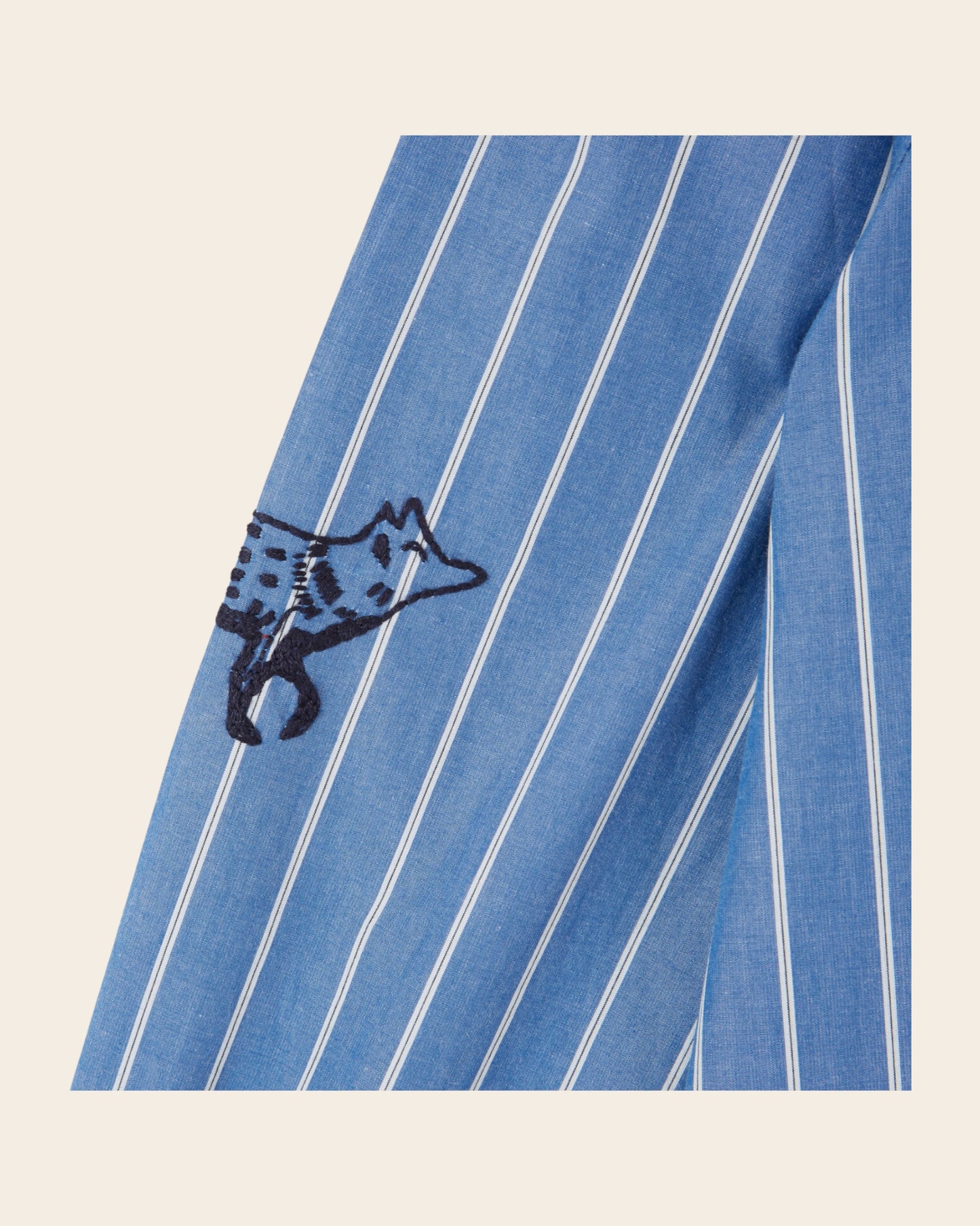 Chemise - Brodée rayures bleu