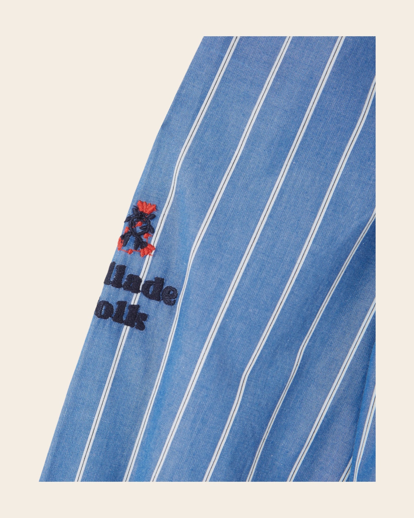 Chemise - Brodée rayures bleu
