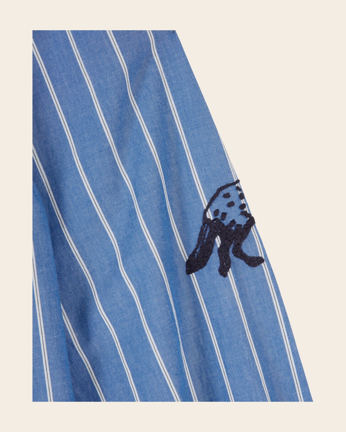 Chemise - Brodée rayures bleu