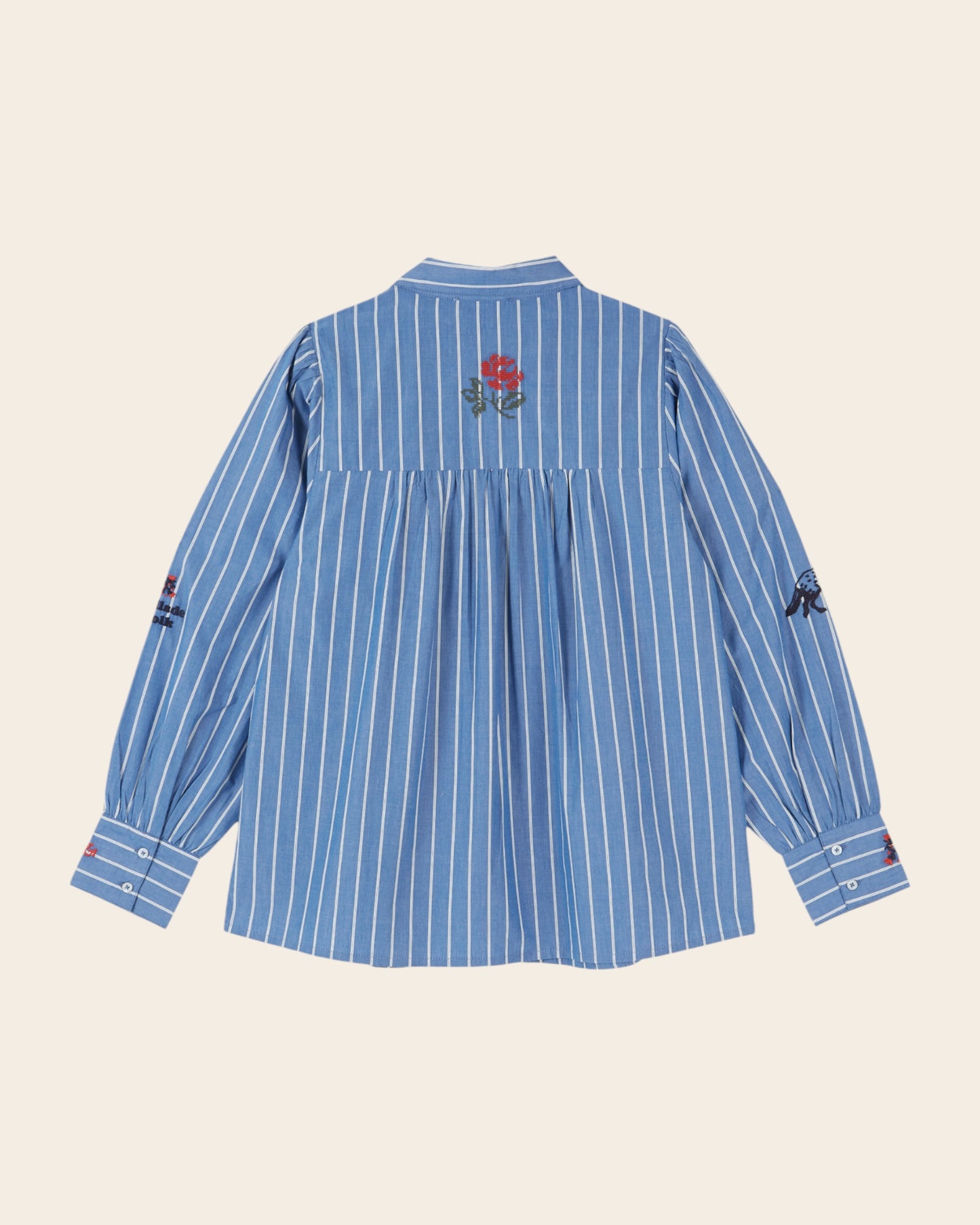 Chemise - Brodée rayures bleu