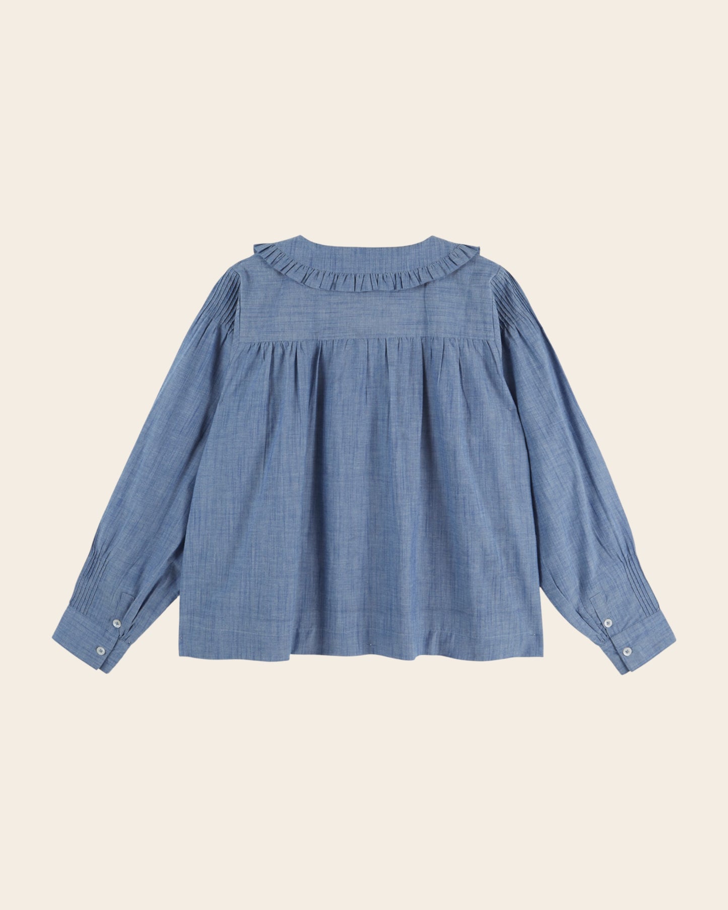 Blouse - Plissée bleu chambray