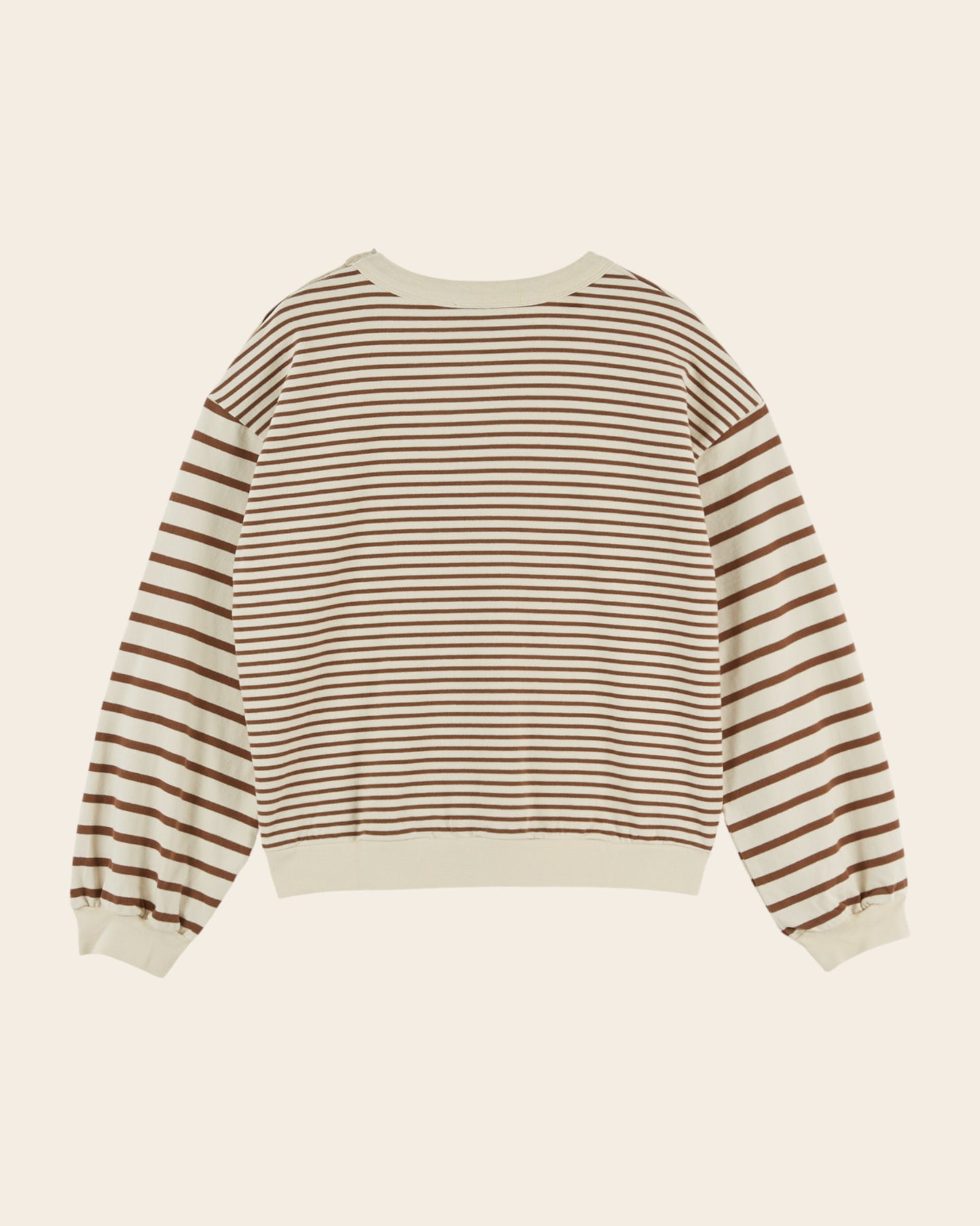 Sweat - Rayé marron et écru