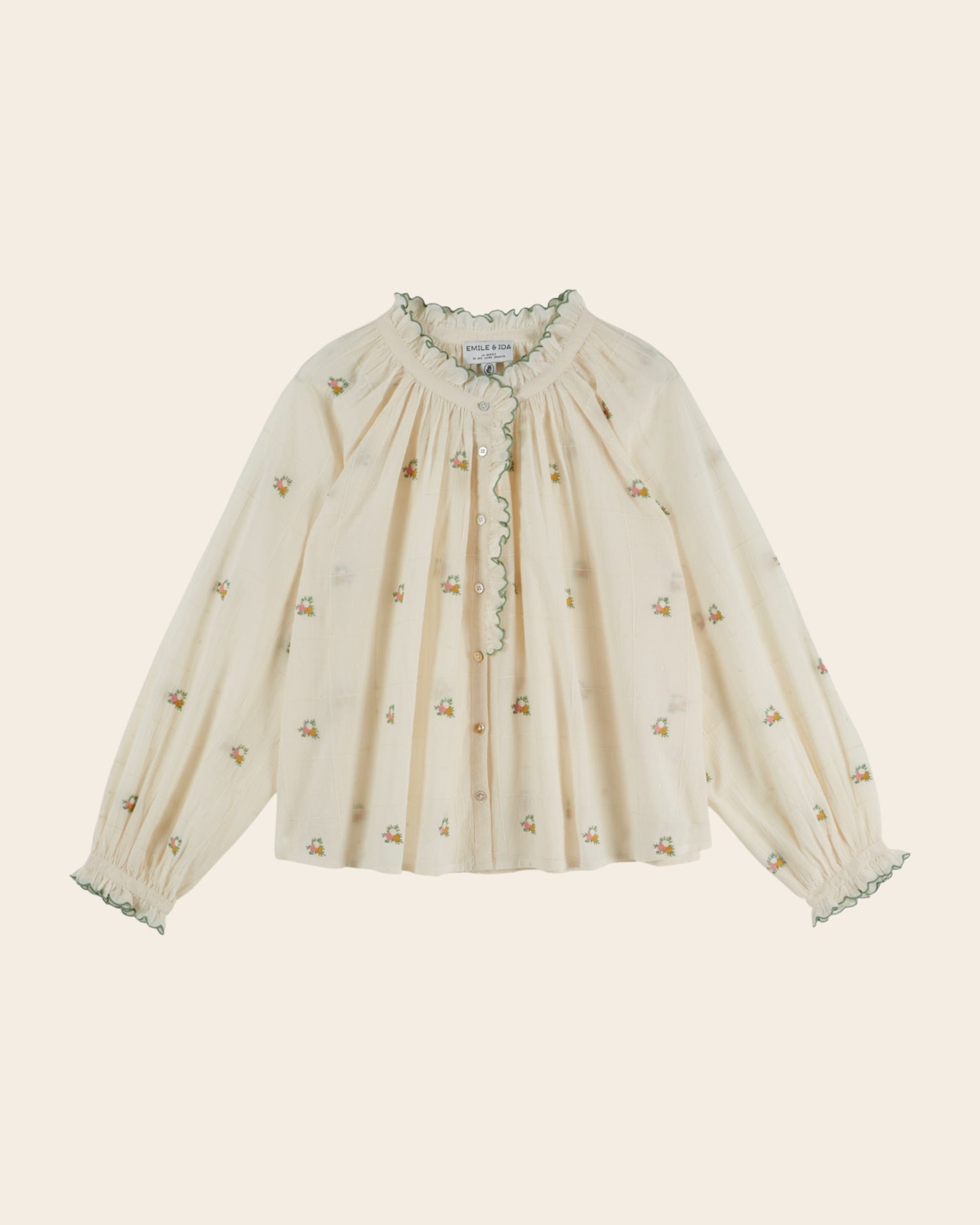 Blouse - Vintage brodée écru