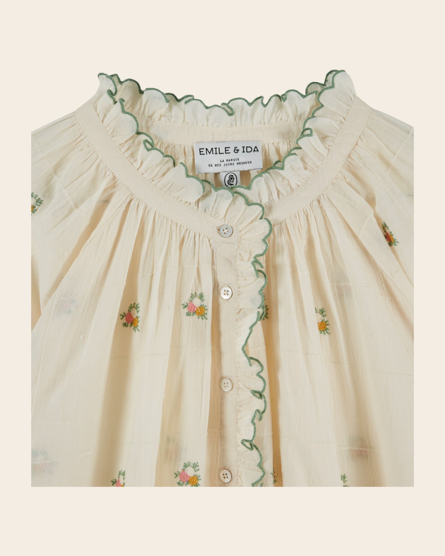 Blouse - Vintage brodée écru