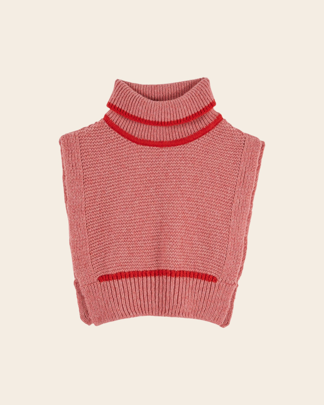 Col plastron - Laine mérinos rose