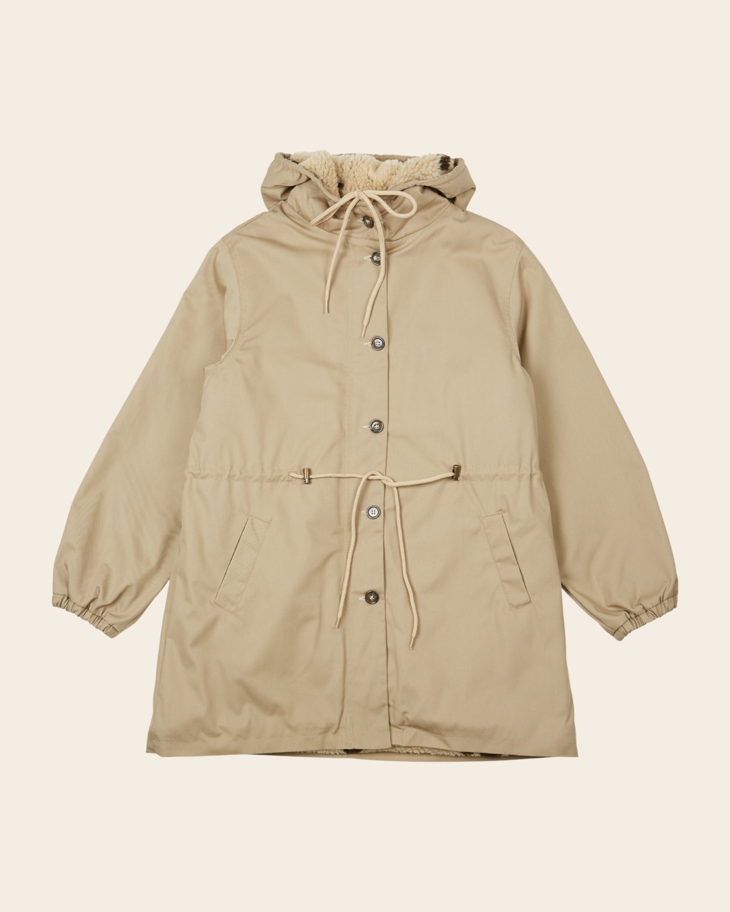 Parka - Doublée moumoute beige
