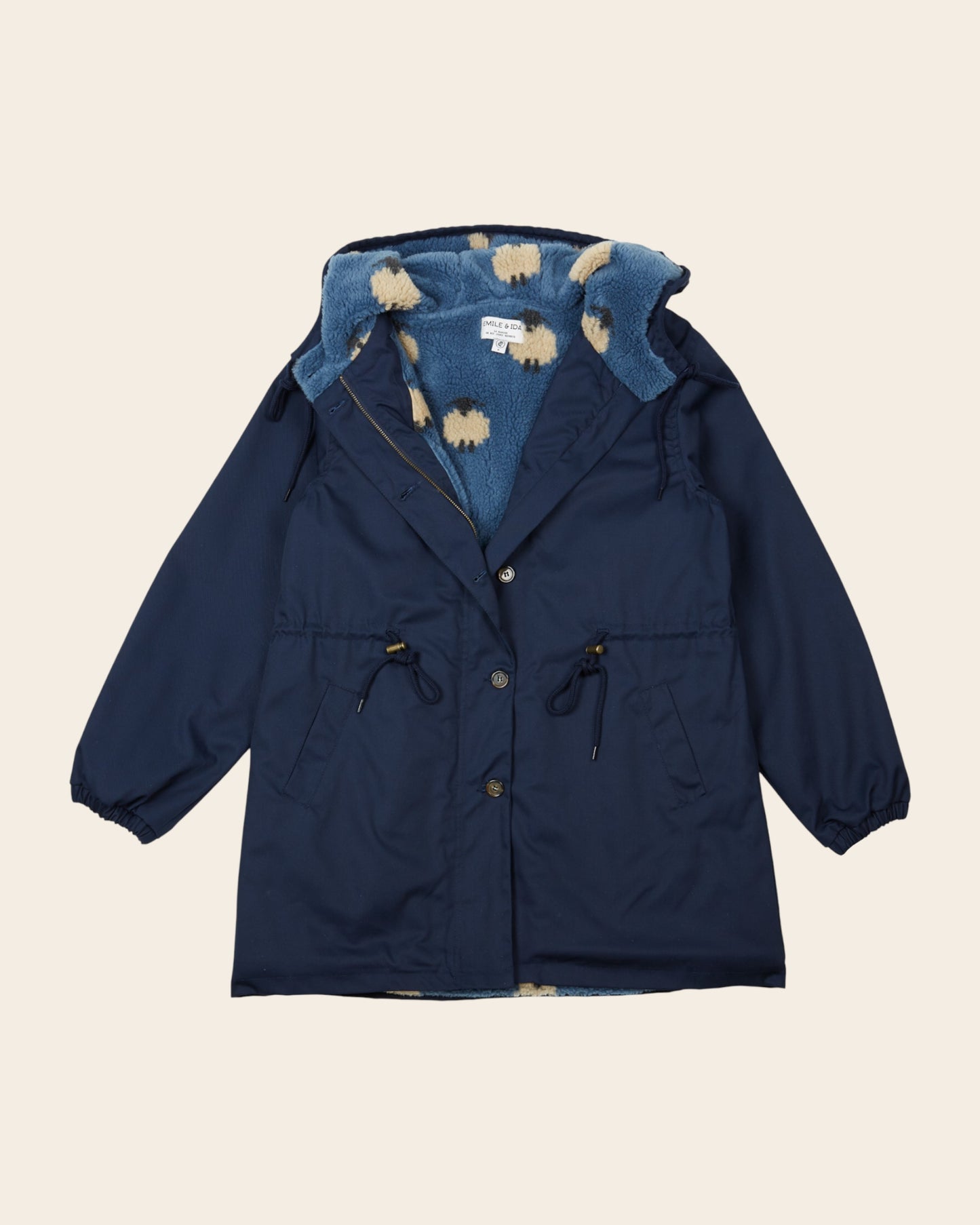 Parka - Doublée moumoute marine