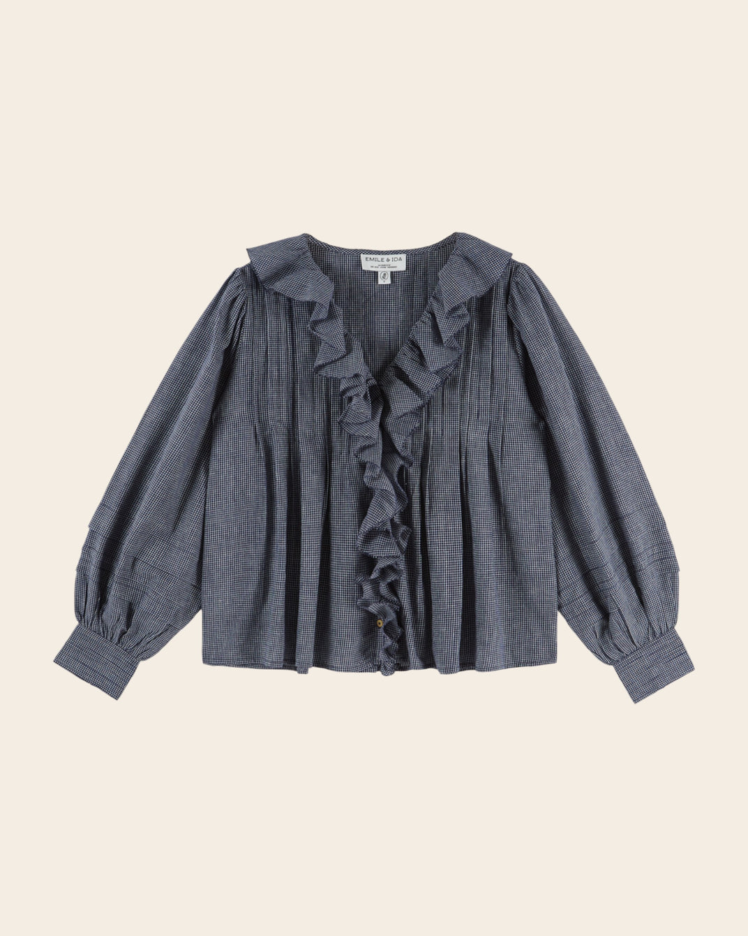 Blouse - Carreaux khadi marine