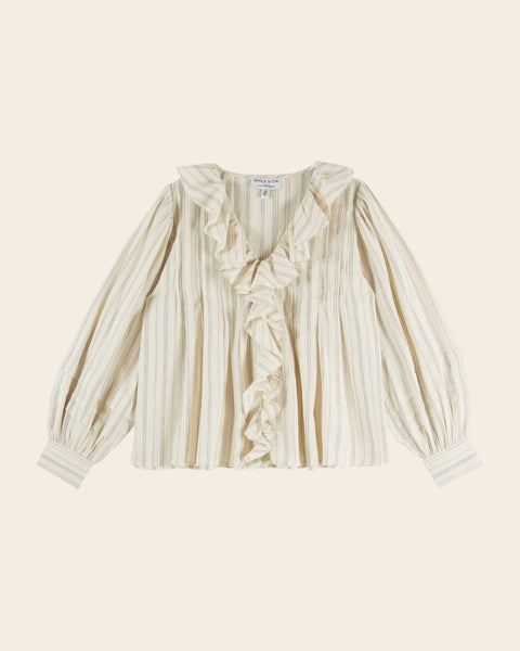 Blouse - Rayée khadi écru