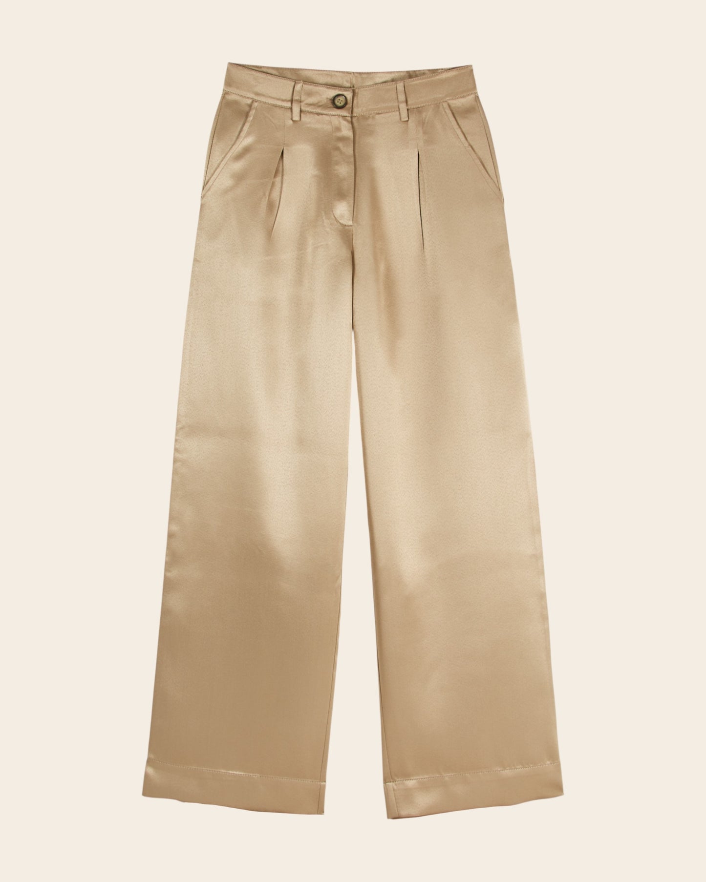 Pantalon - Satiné beige doré