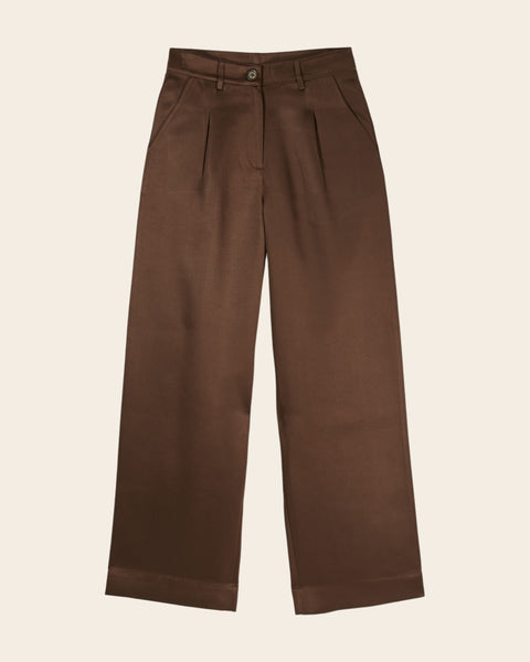 Pantalon - Satin marron