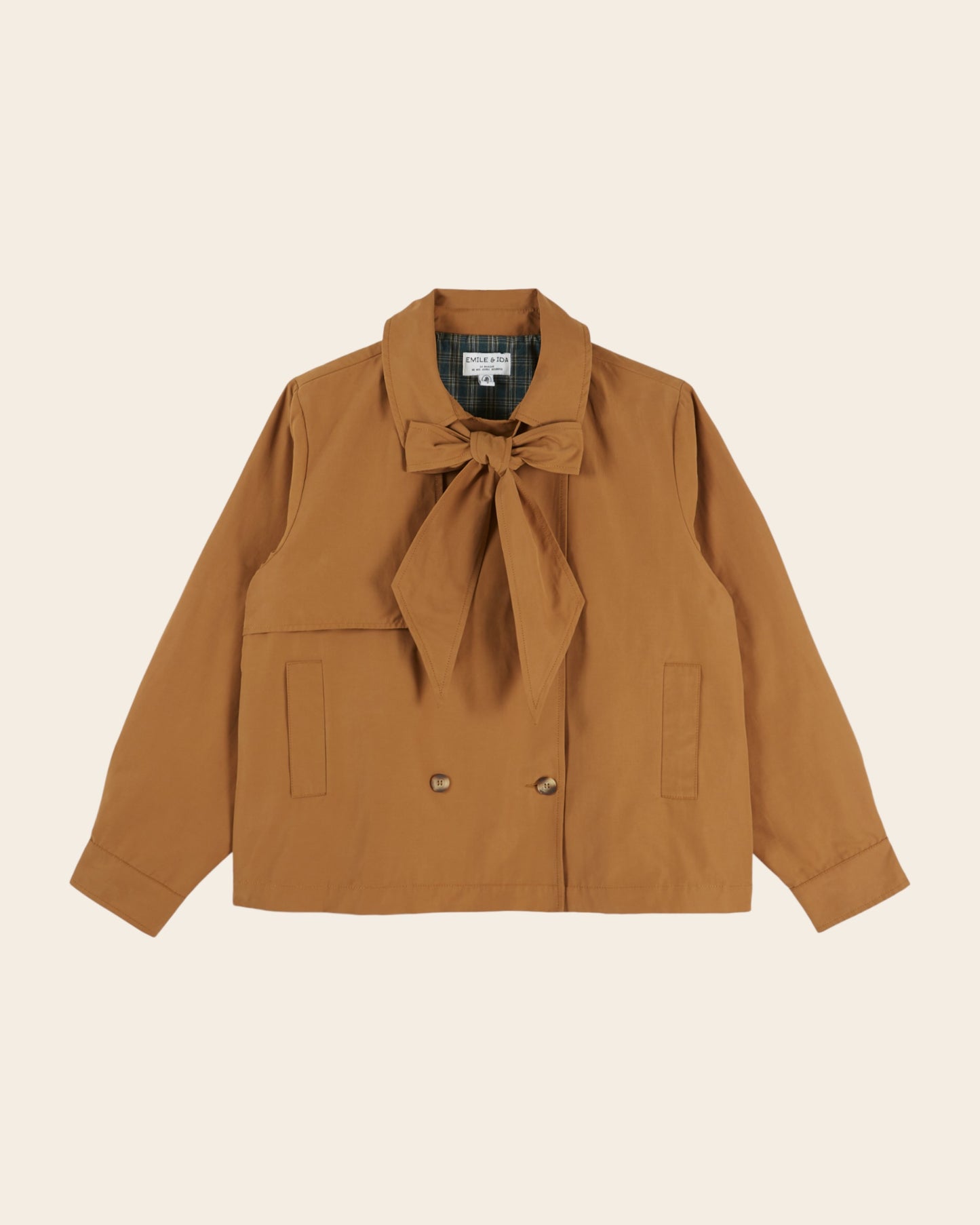 Veste trench - Col à nouer camel