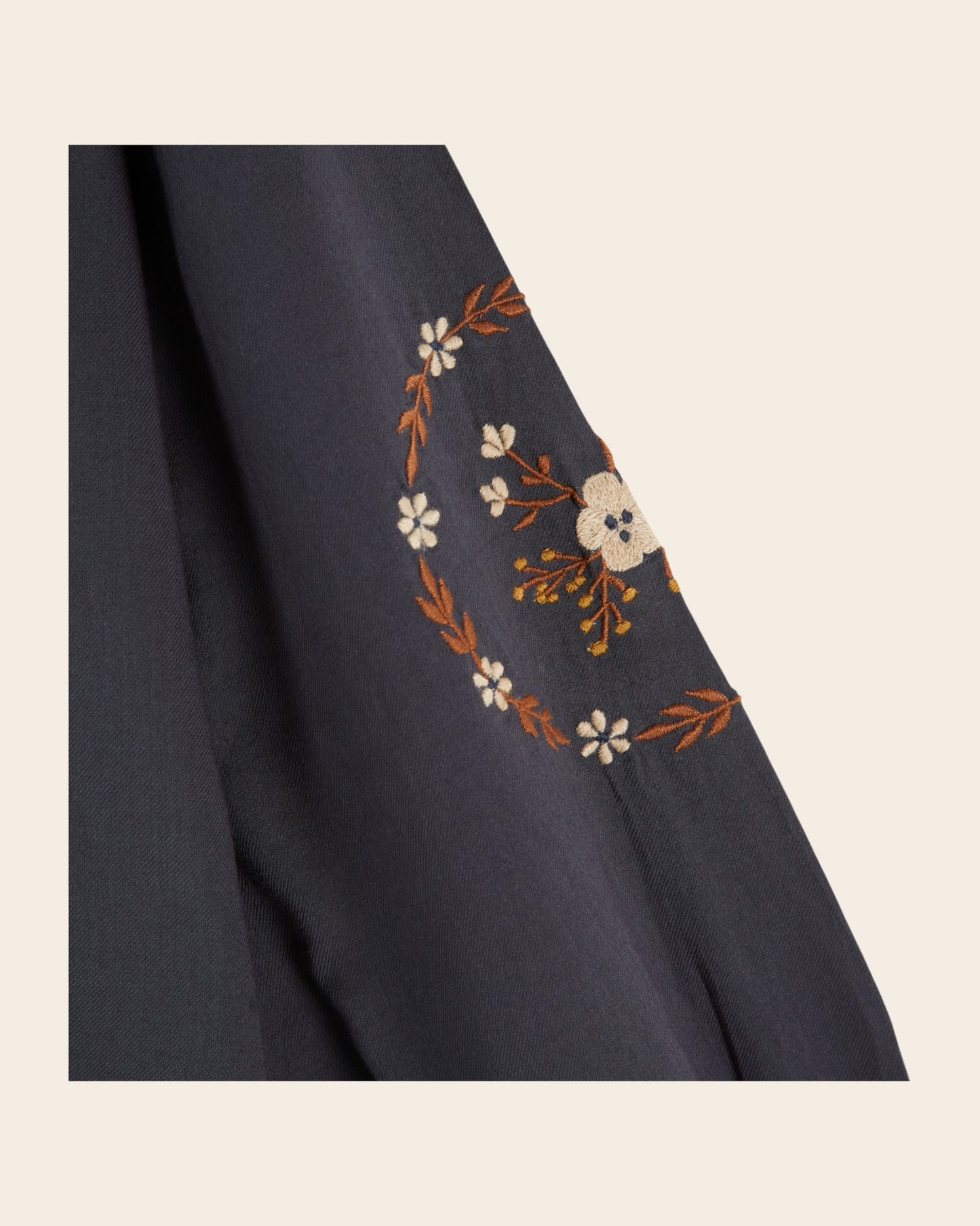 Blouse - Brodée ethnique gris anthracite